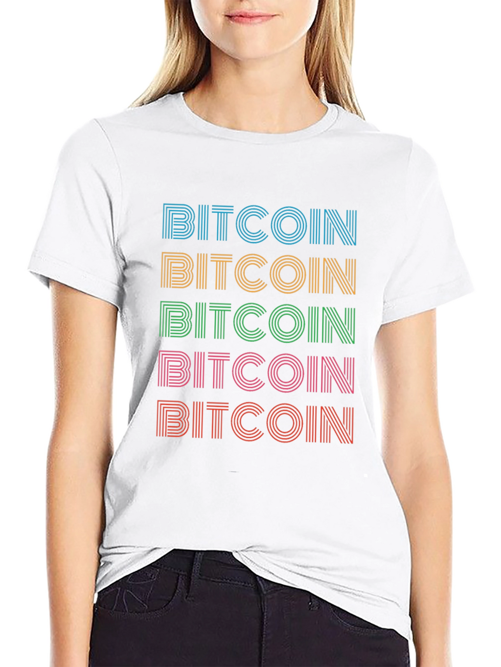 Bitcoin Retro Stripe T-Shirt - Crypto Currency Tee