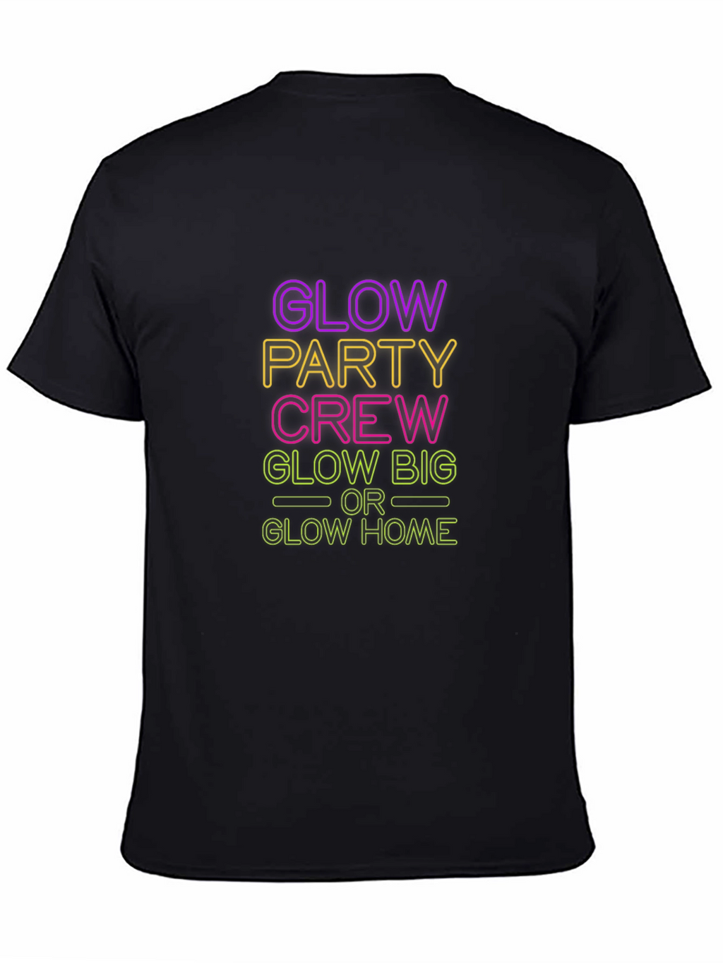 Glow Party Crew Black T-Shirt