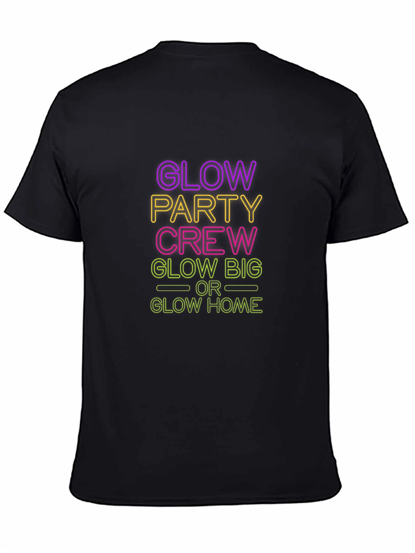 Glow Party Crew Black T-Shirt