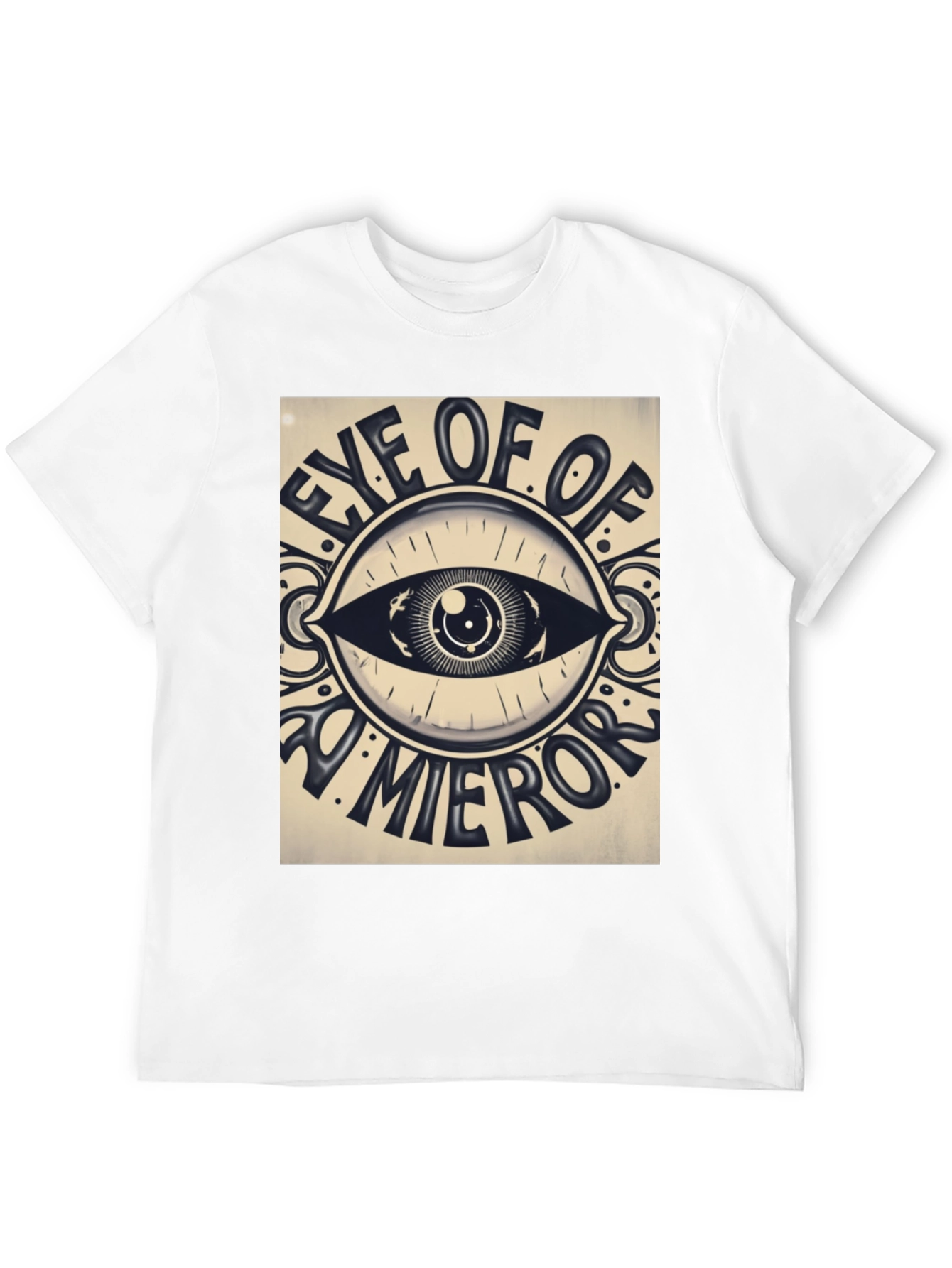 Eye of Mirror Graphic Tee - Stylish Black Cotton Shirt