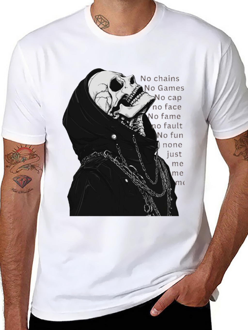Grim Reaper Skeleton T-Shirt - No Chains