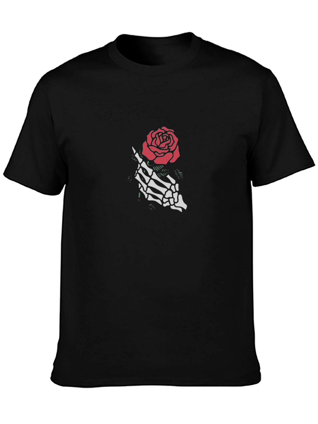 Skeleton Rose Graphic Tee - Black
