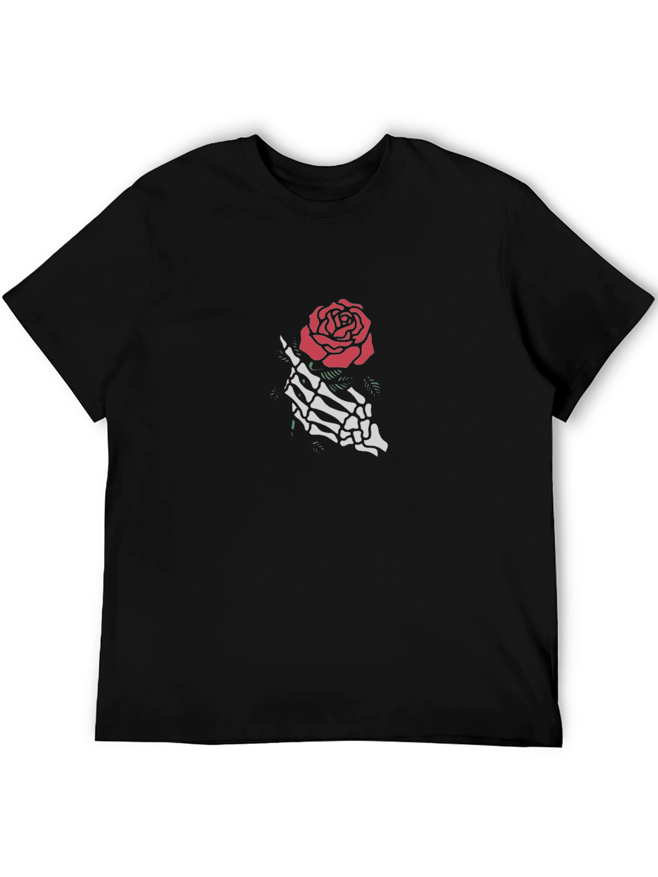 Skeleton Rose Graphic Tee - Black
