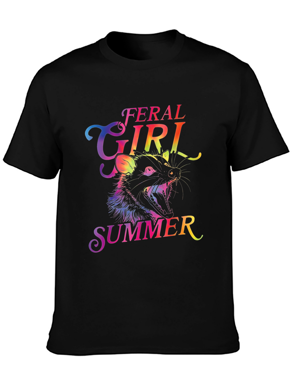Feral Girl Summer Rainbow Graphic Tee