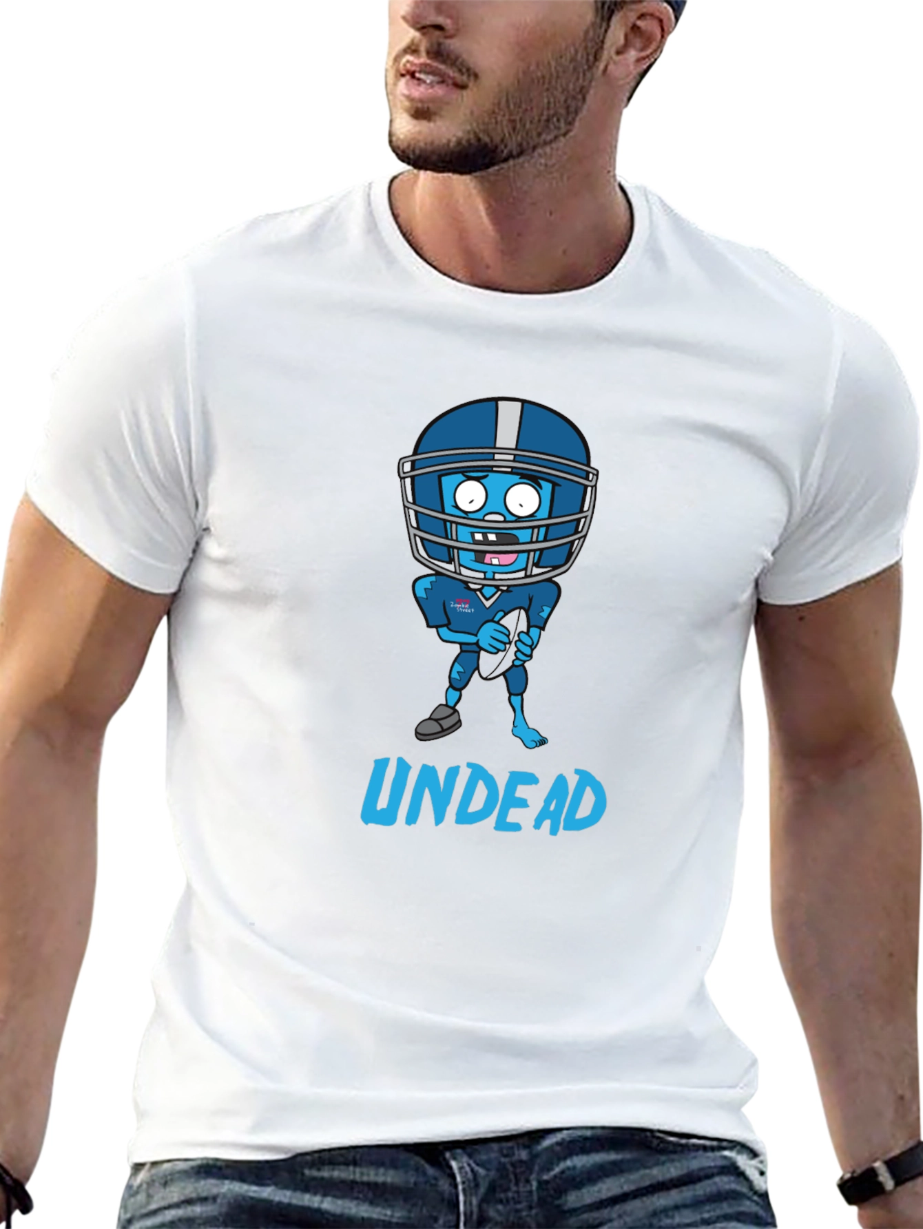 Zombie Football T-Shirt - Undead Athlete Design