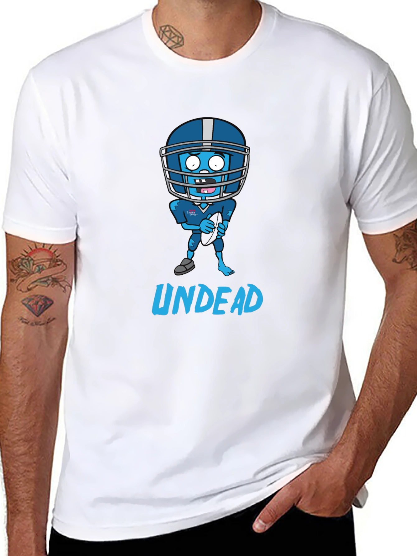 Zombie Football T-Shirt - Undead Athlete Design