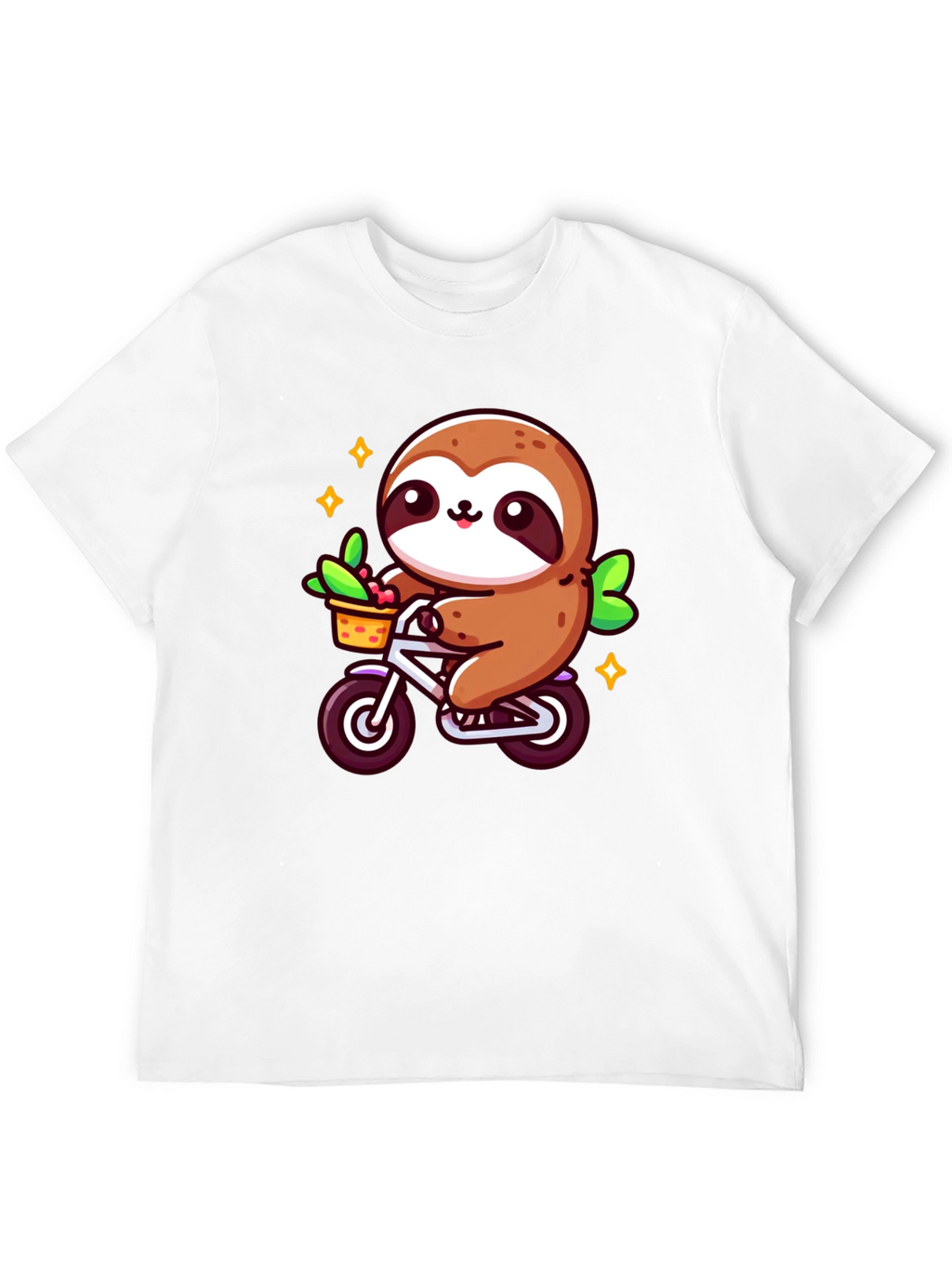 Sloth on Bicycle Graphic T-Shirt