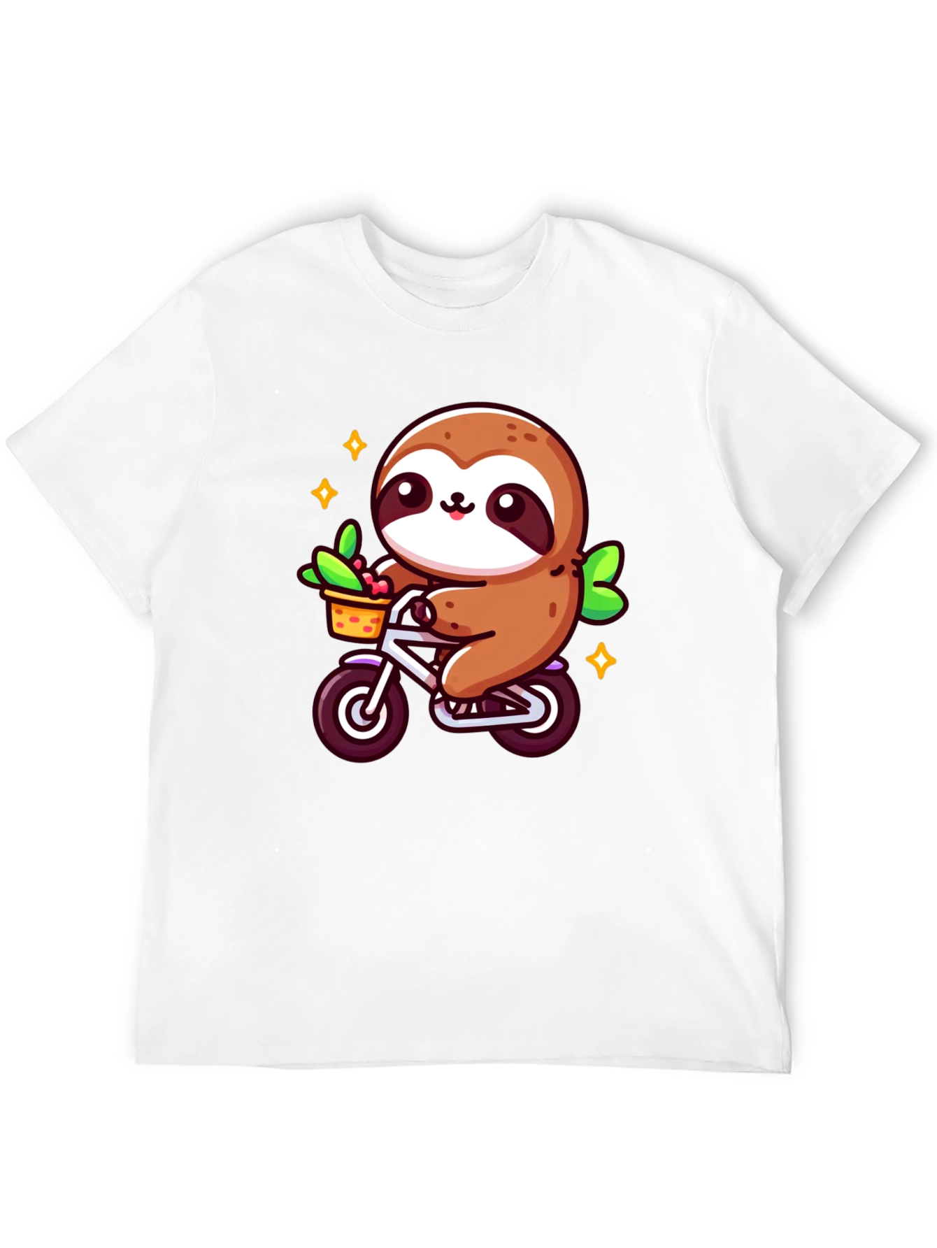 Sloth on Bicycle Graphic T-Shirt