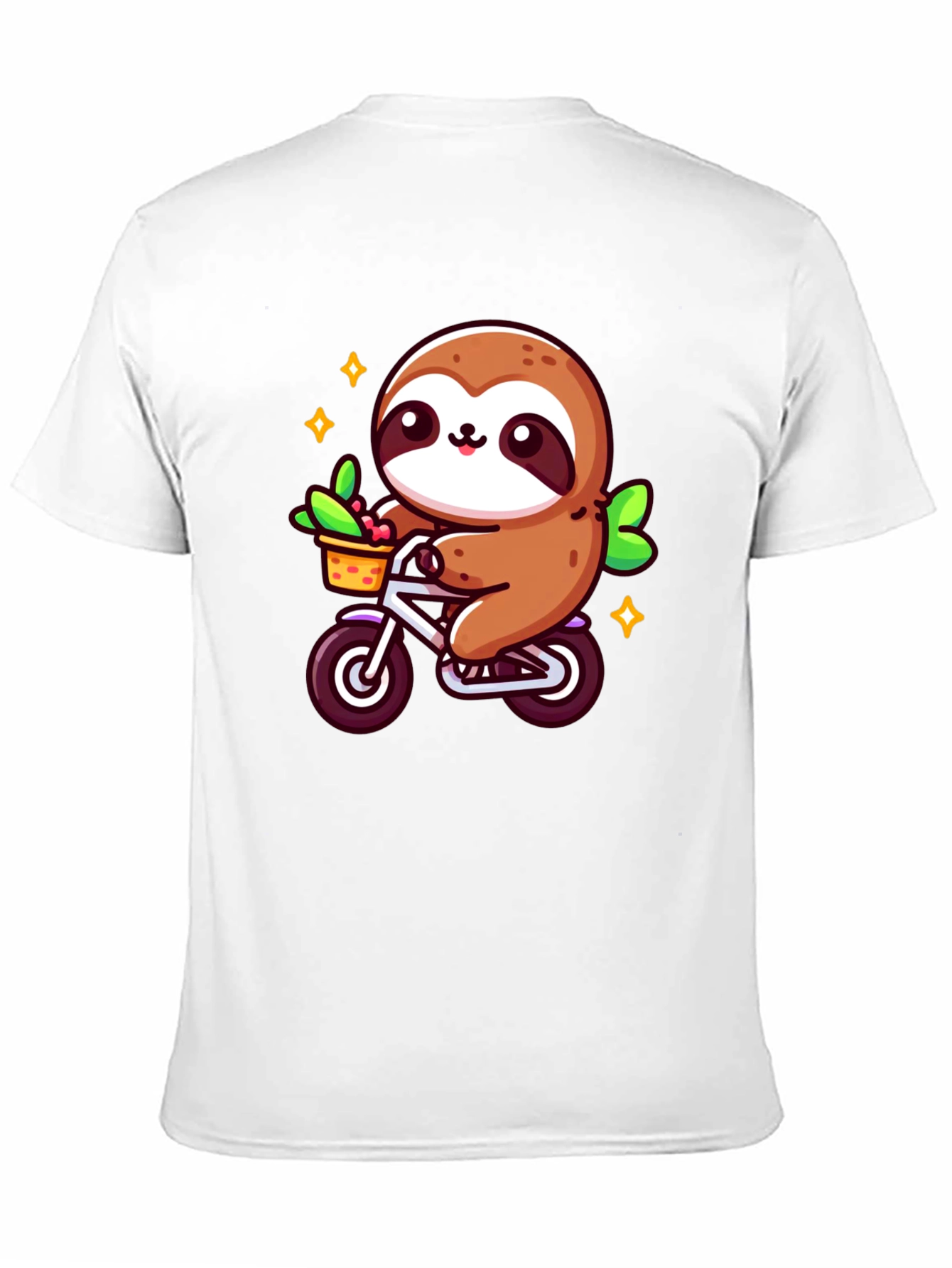 Sloth on Bicycle Graphic T-Shirt