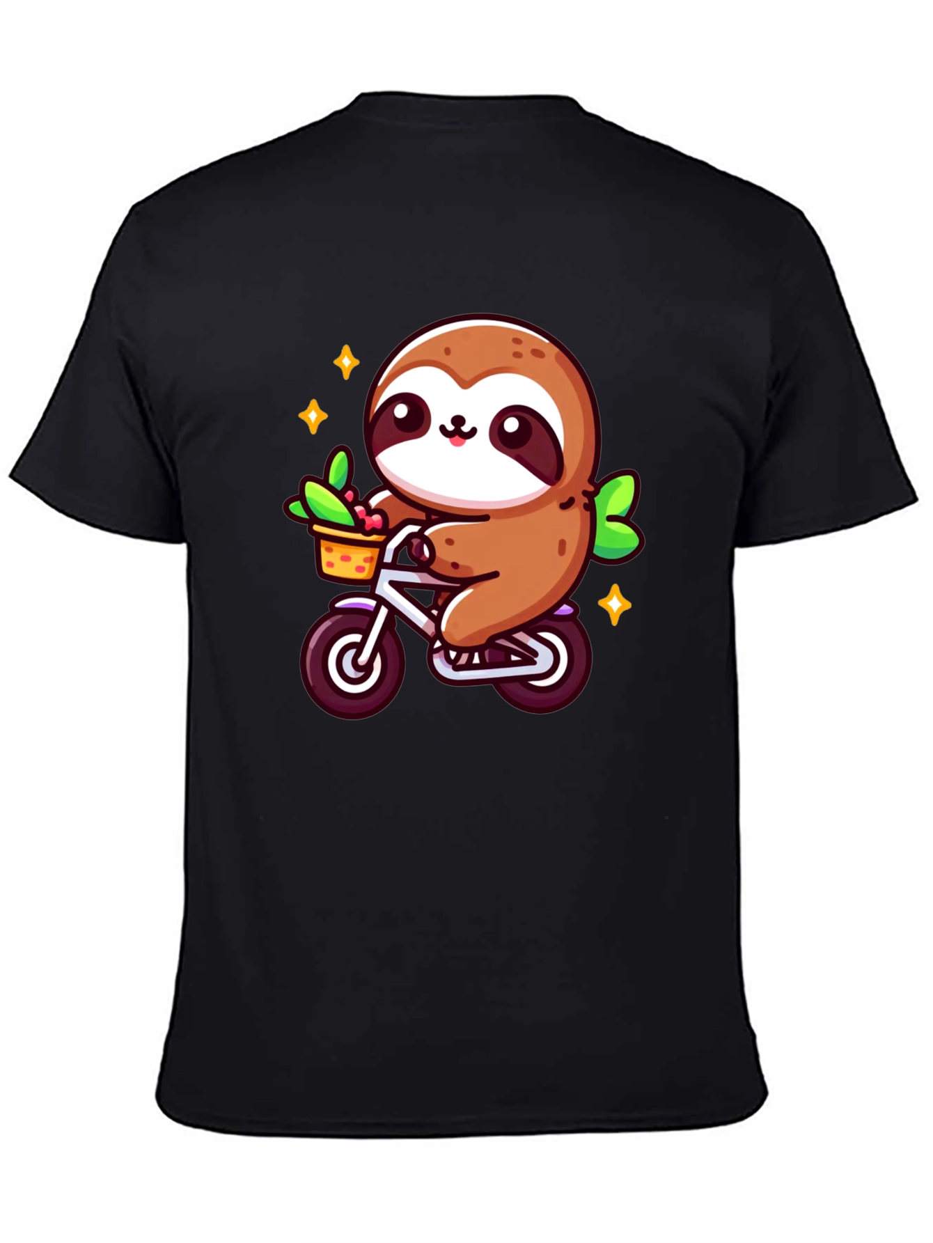 Sloth on Bicycle Graphic T-Shirt