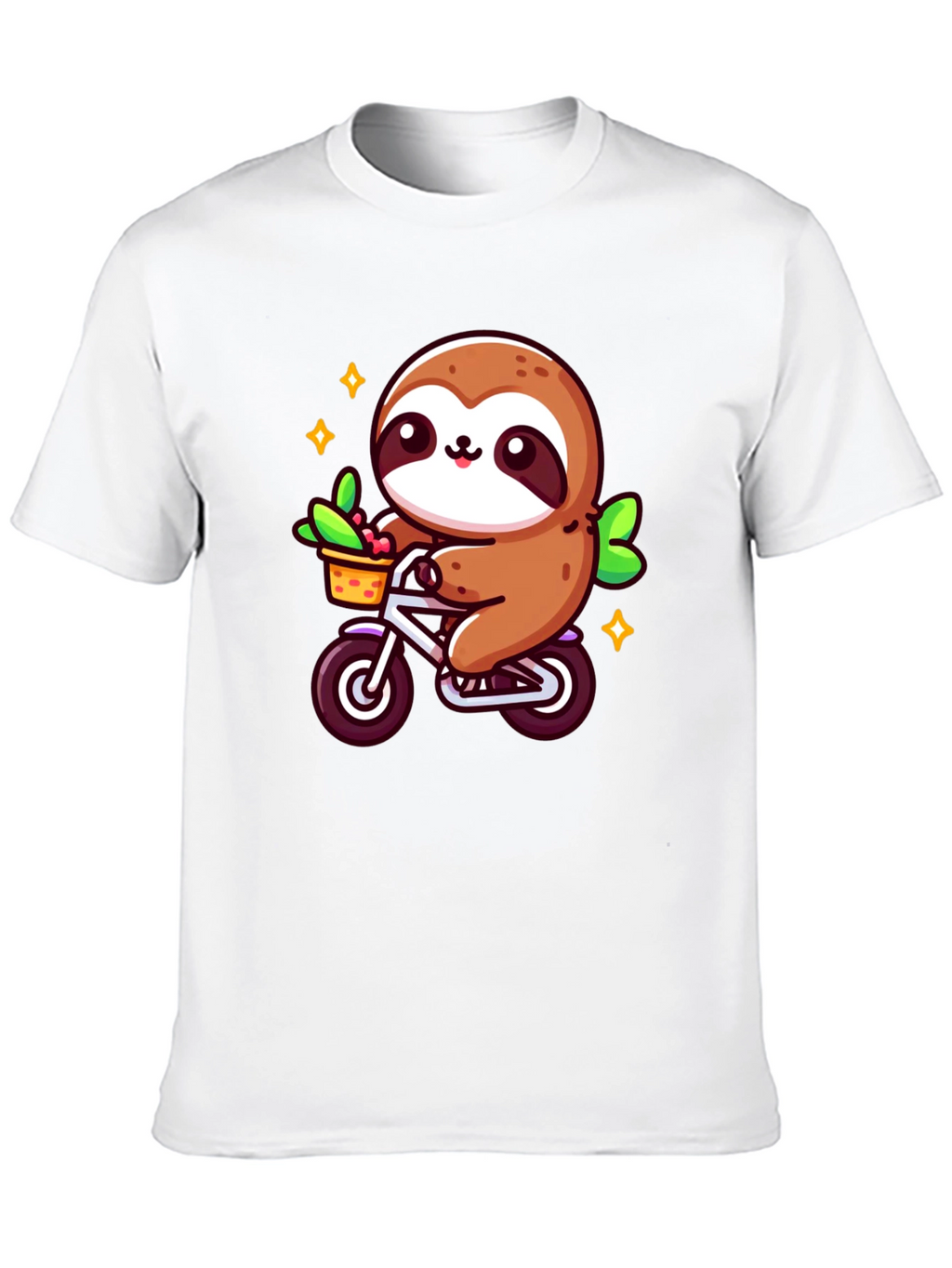 Sloth on Bicycle Graphic T-Shirt