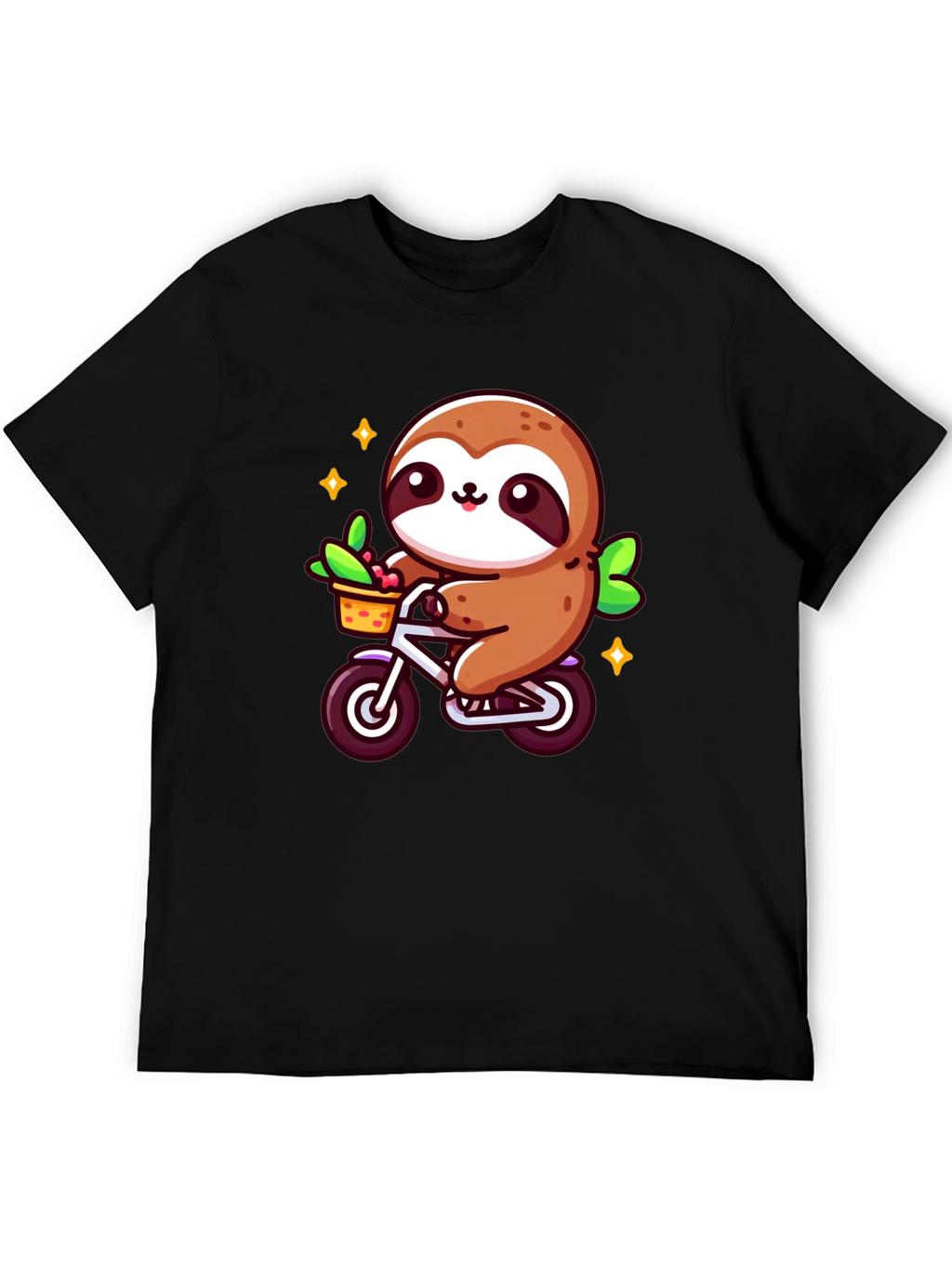 Sloth on Bicycle Graphic T-Shirt