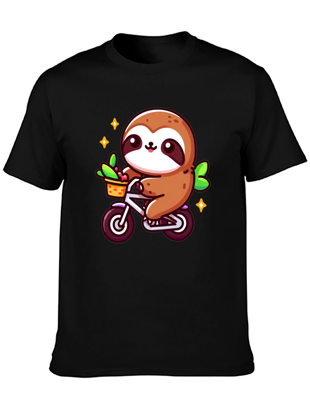 Sloth on Bicycle Graphic T-Shirt