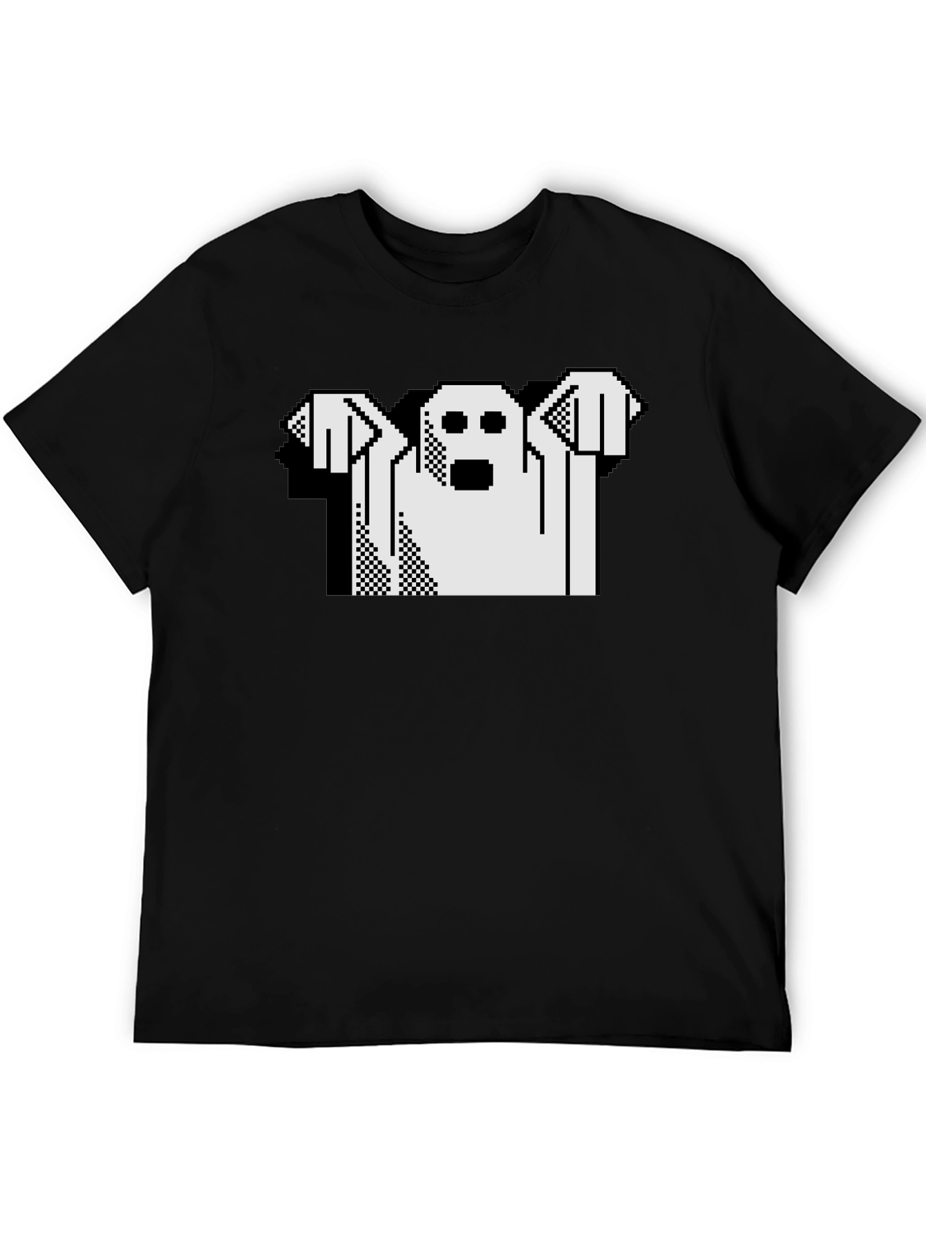 Retro Ghost Graphic Black T-Shirt