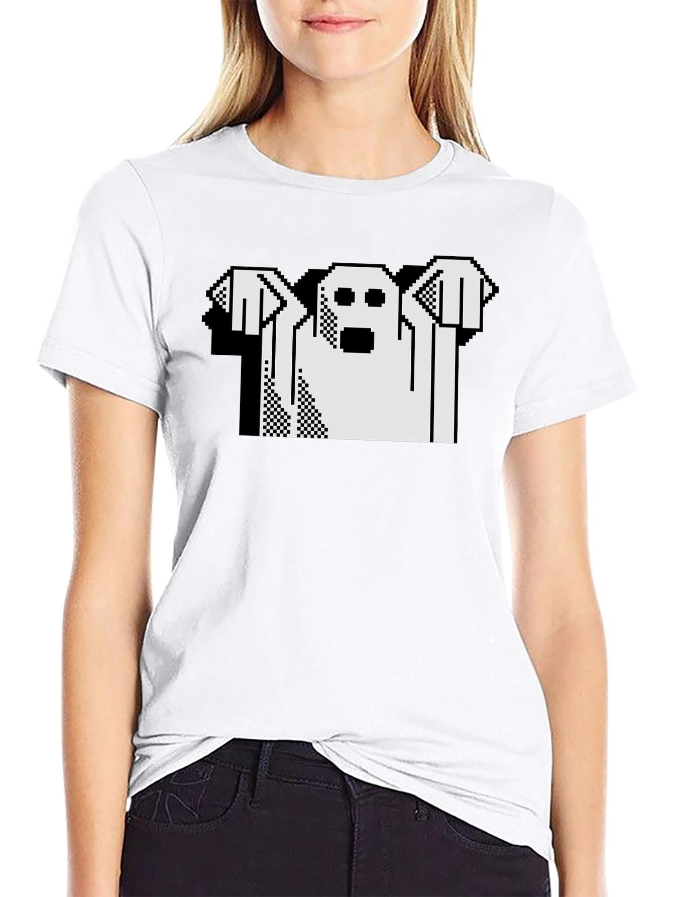 Retro Ghost Graphic Black T-Shirt