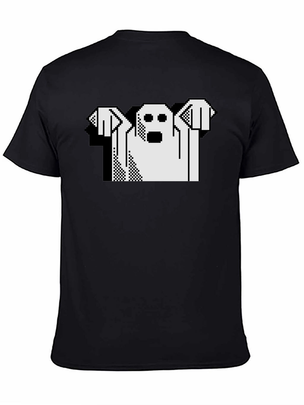 Retro Ghost Graphic Black T-Shirt