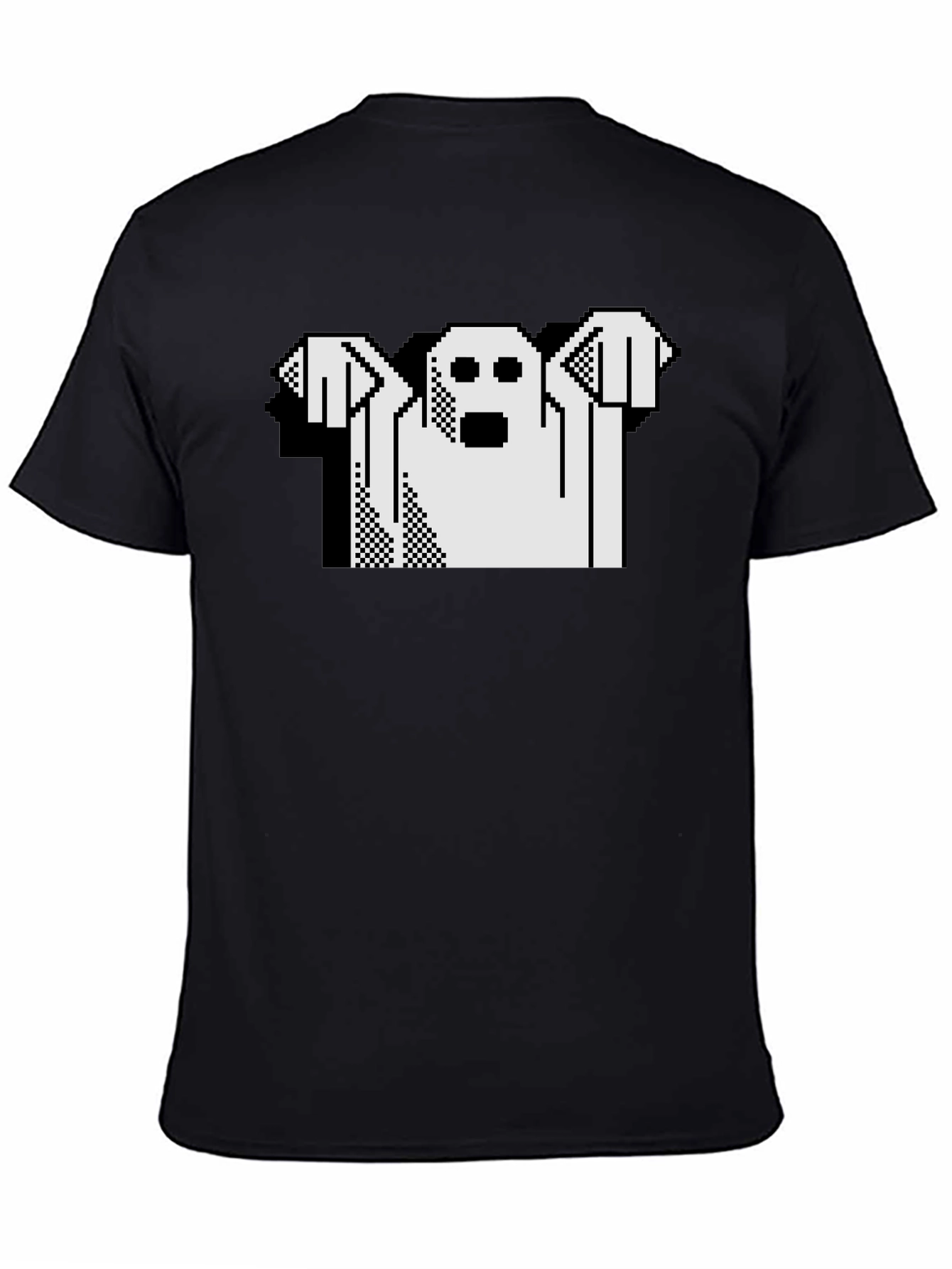 Retro Ghost Graphic Black T-Shirt