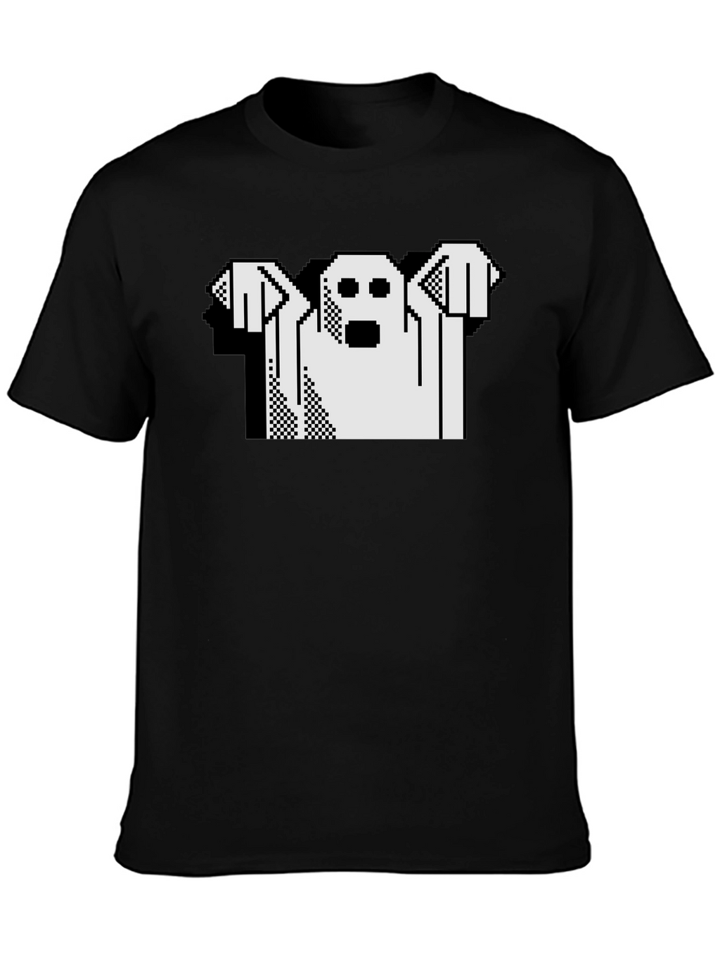 Retro Ghost Graphic Black T-Shirt