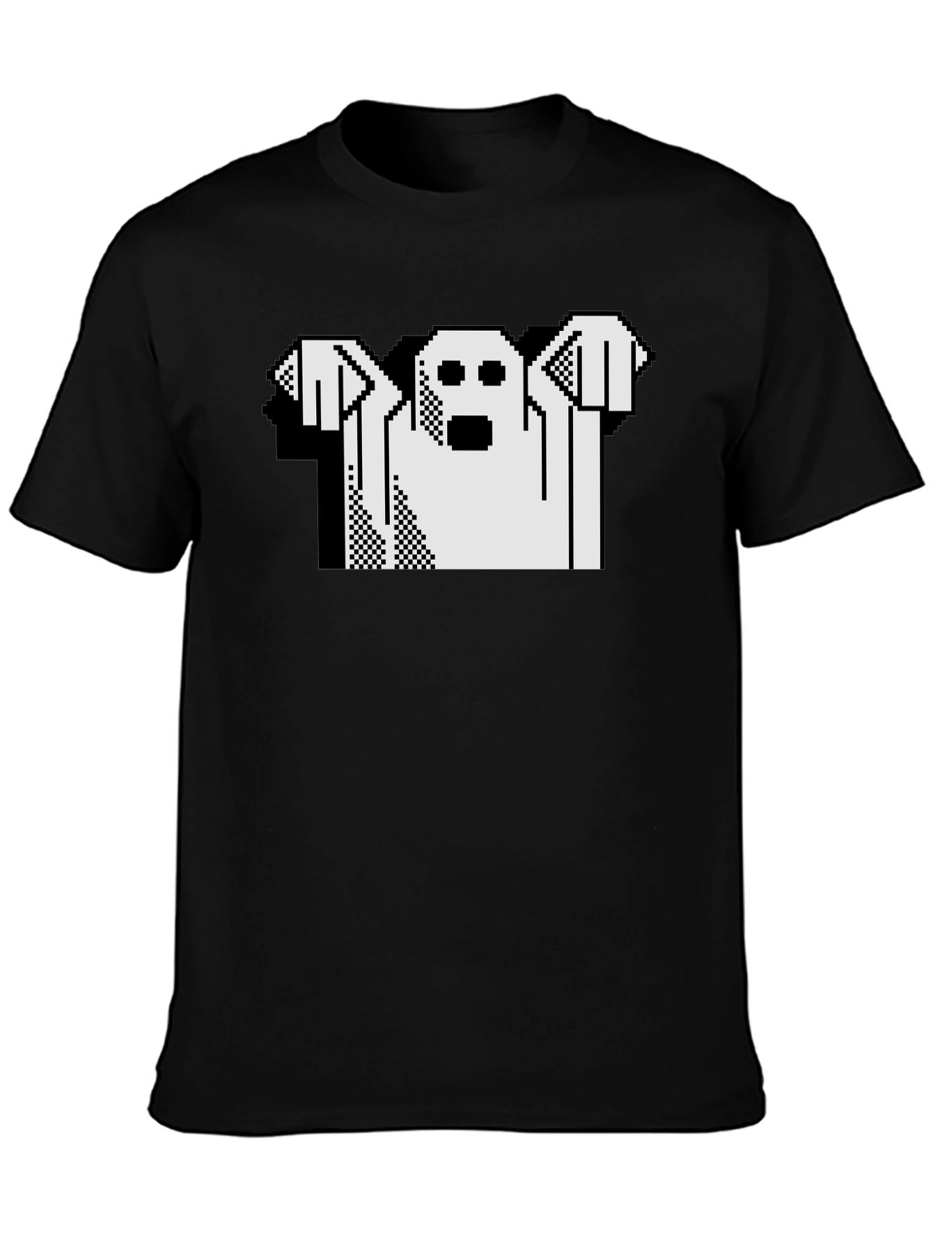 Retro Ghost Graphic Black T-Shirt