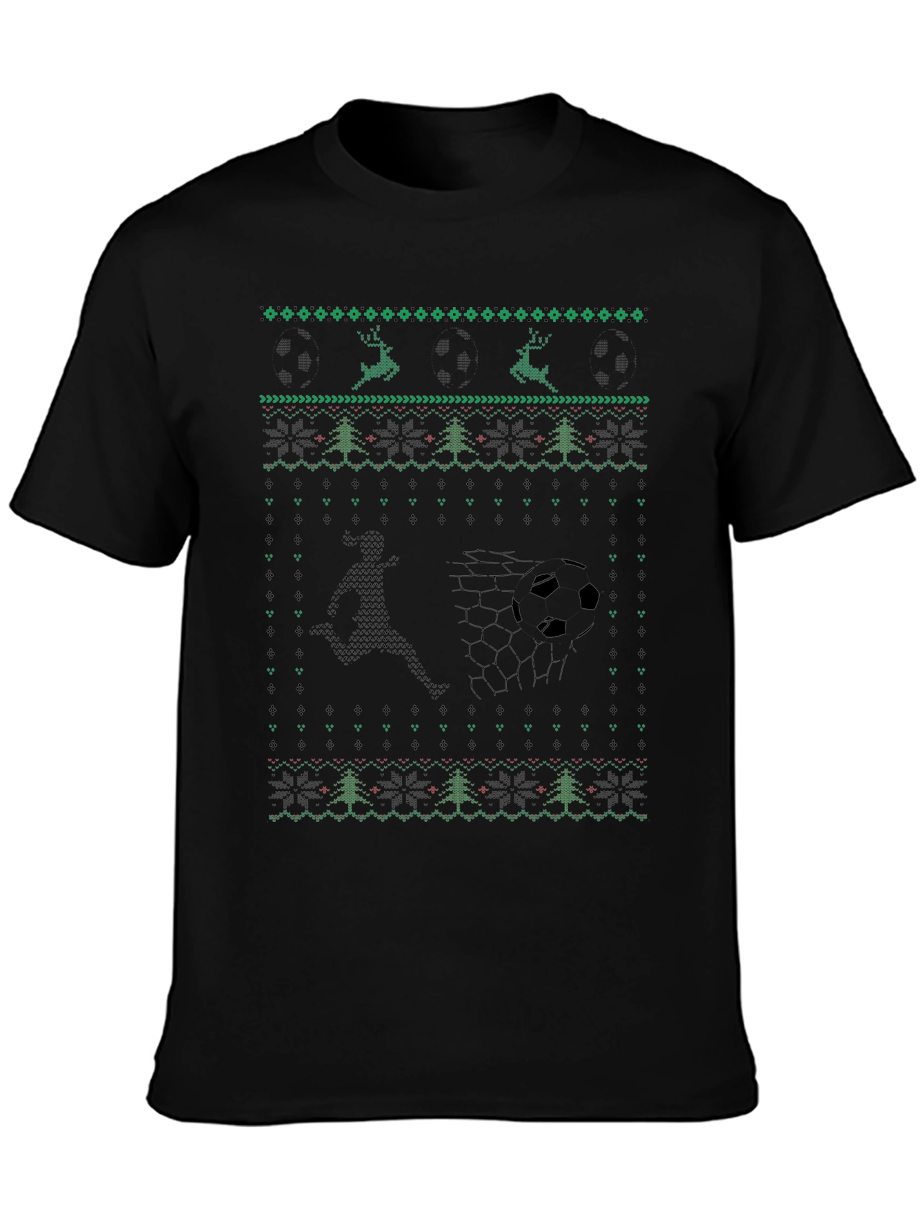 Soccer Christmas Sweater Style T-Shirt