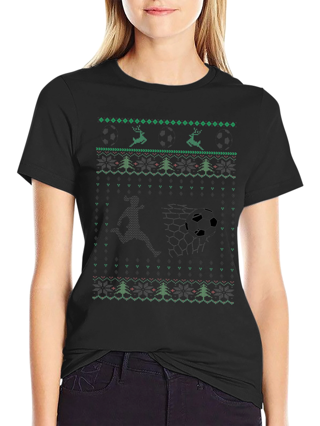 Soccer Christmas Sweater Style T-Shirt