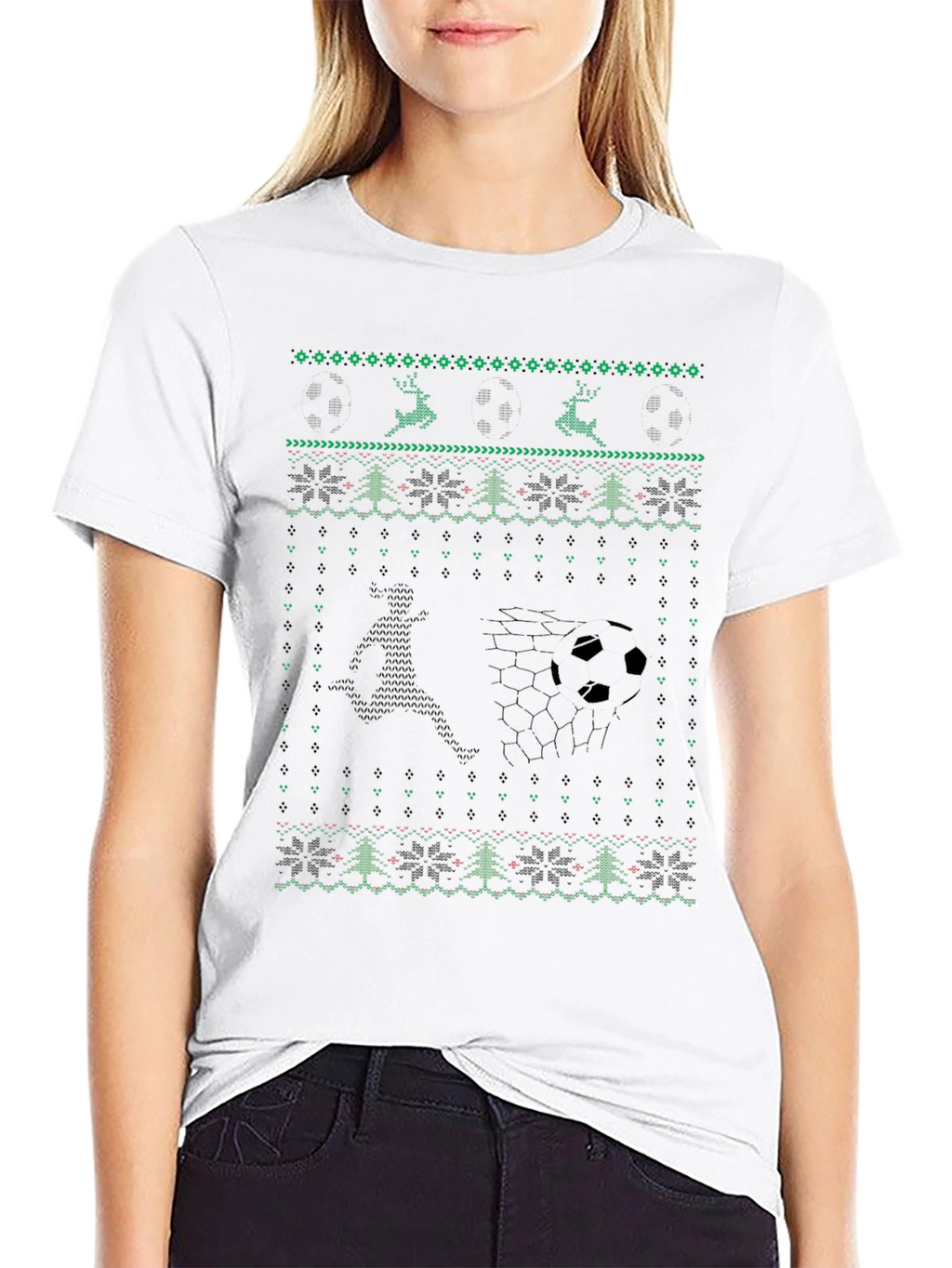 Soccer Christmas Sweater Style T-Shirt