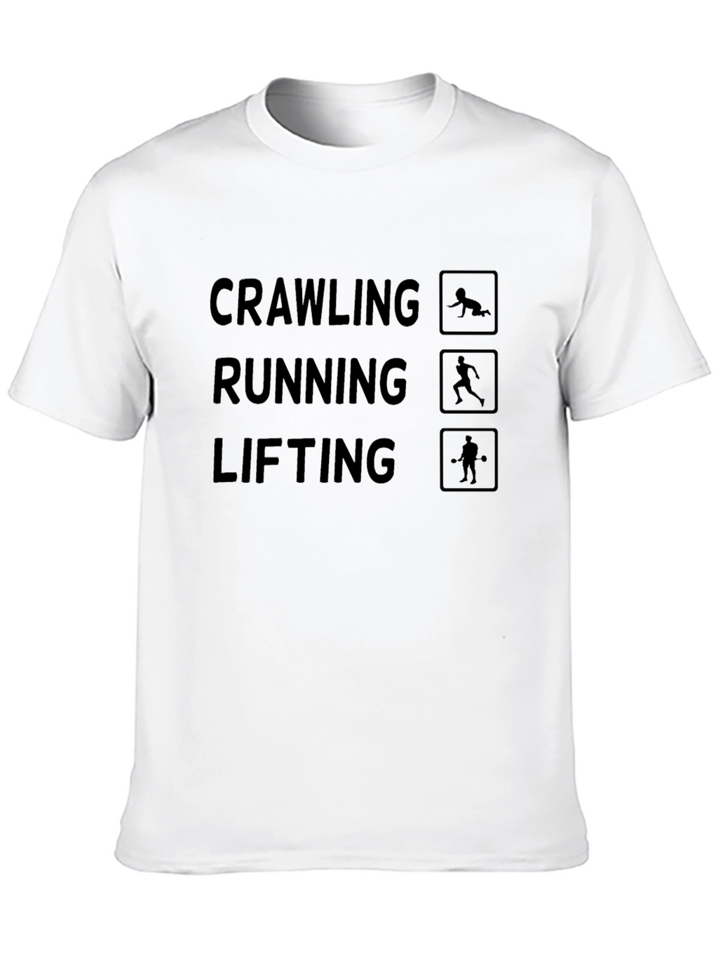 Crawling Running Lifting Graphic Tee - Black