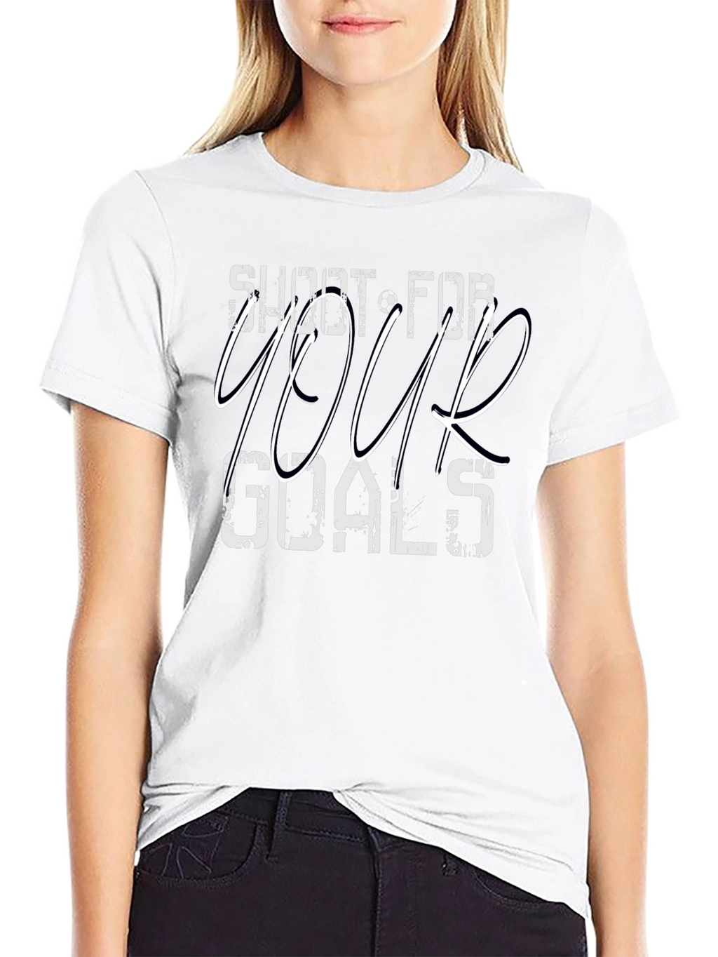 Shoot for Your Goals Black Graphic T-Shirt