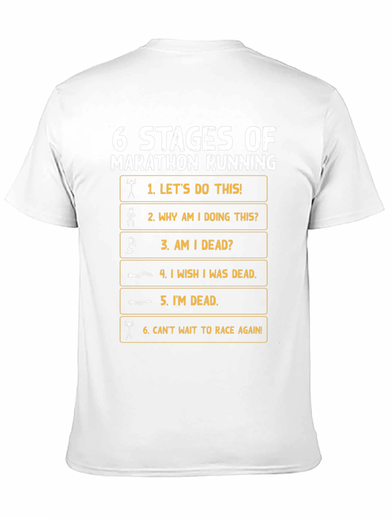 6 Stages Marathon Running Graphic T-Shirt