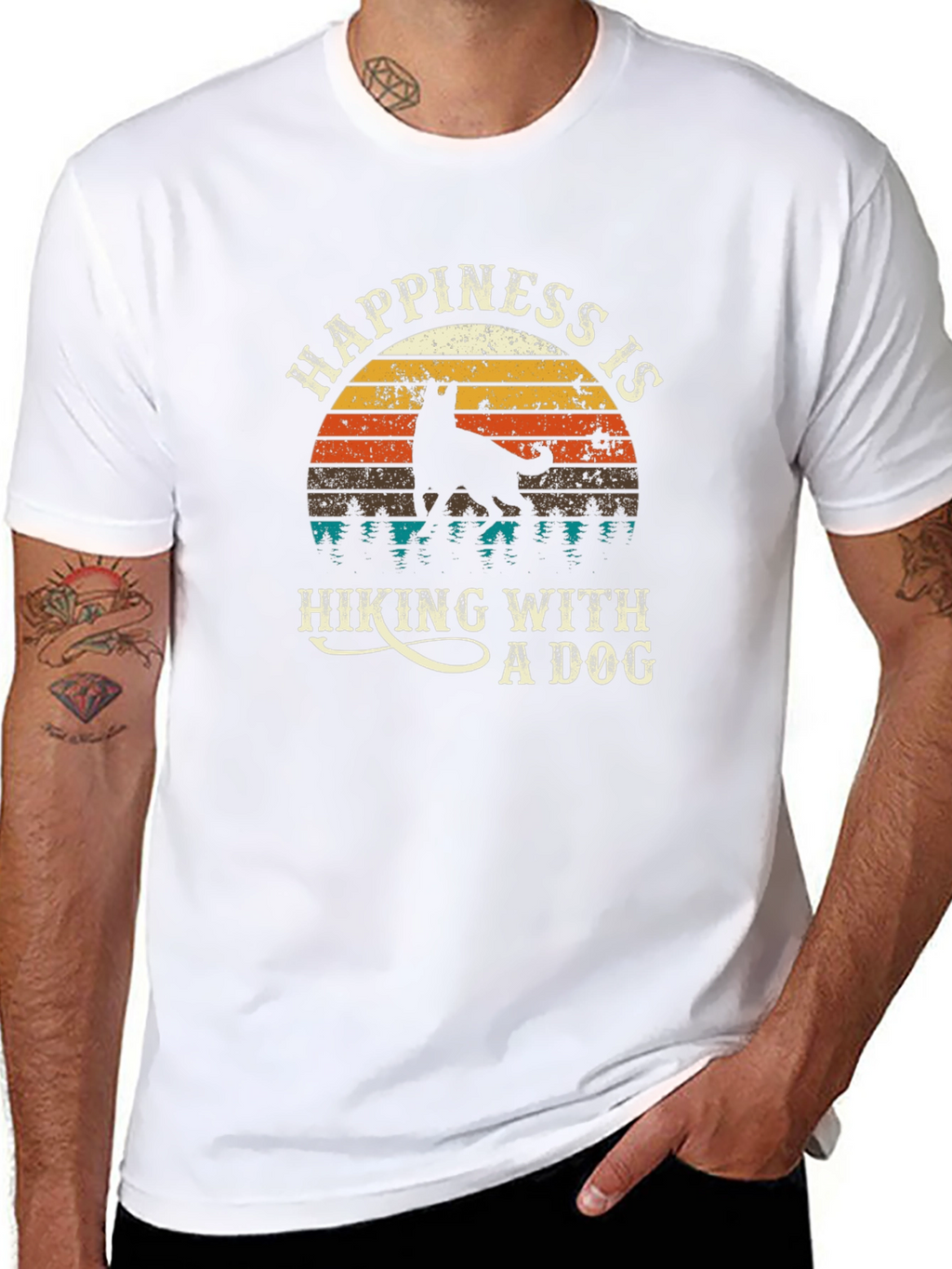 Happiness is Hiking With a Dog T-Shirt