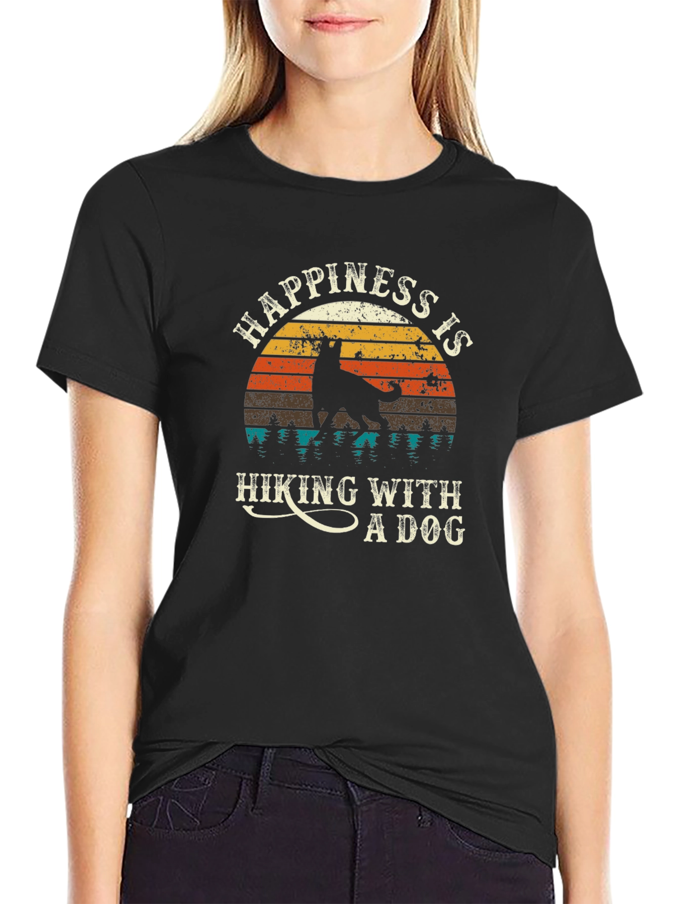 Happiness is Hiking With a Dog T-Shirt