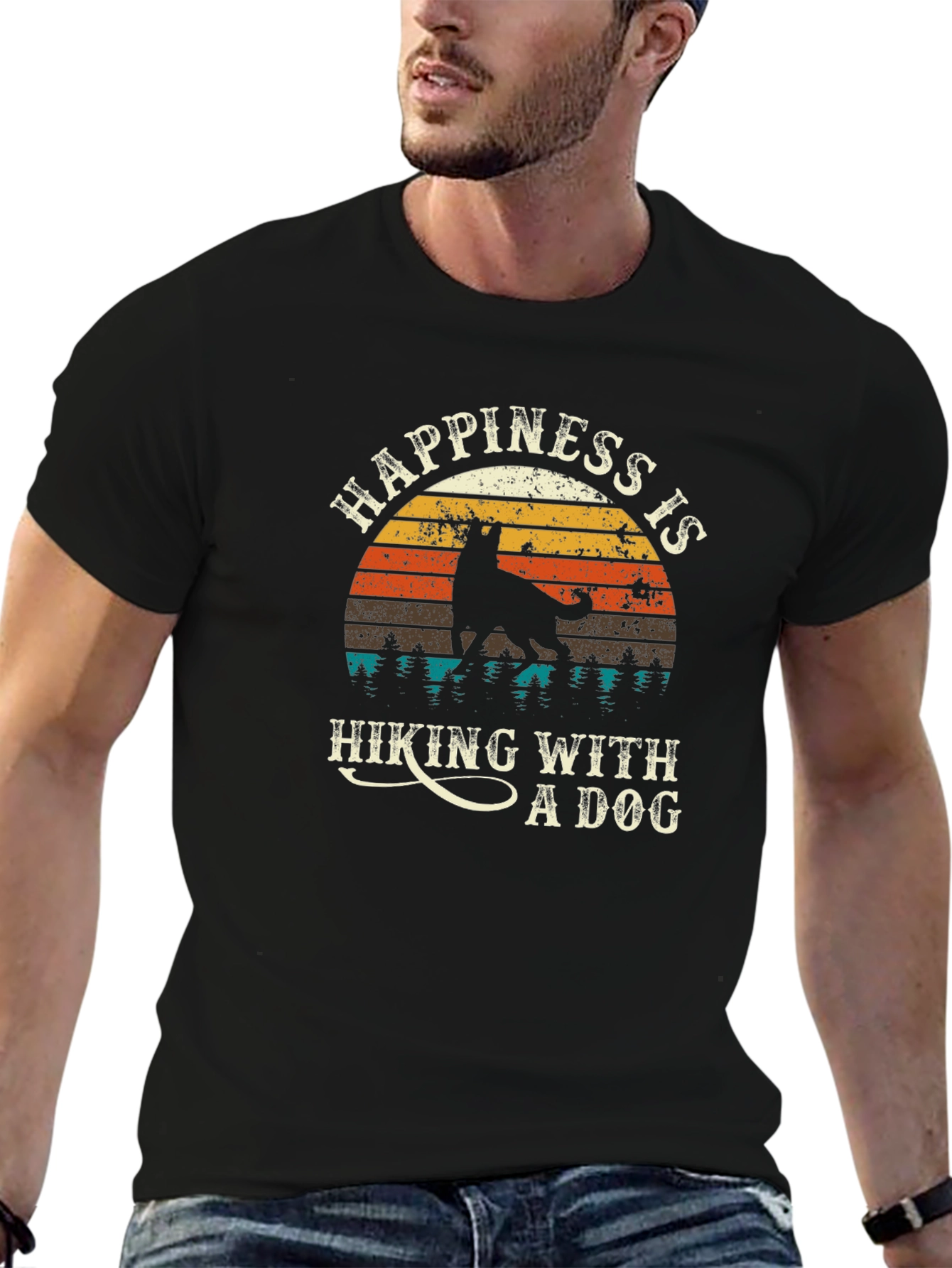 Happiness is Hiking With a Dog T-Shirt