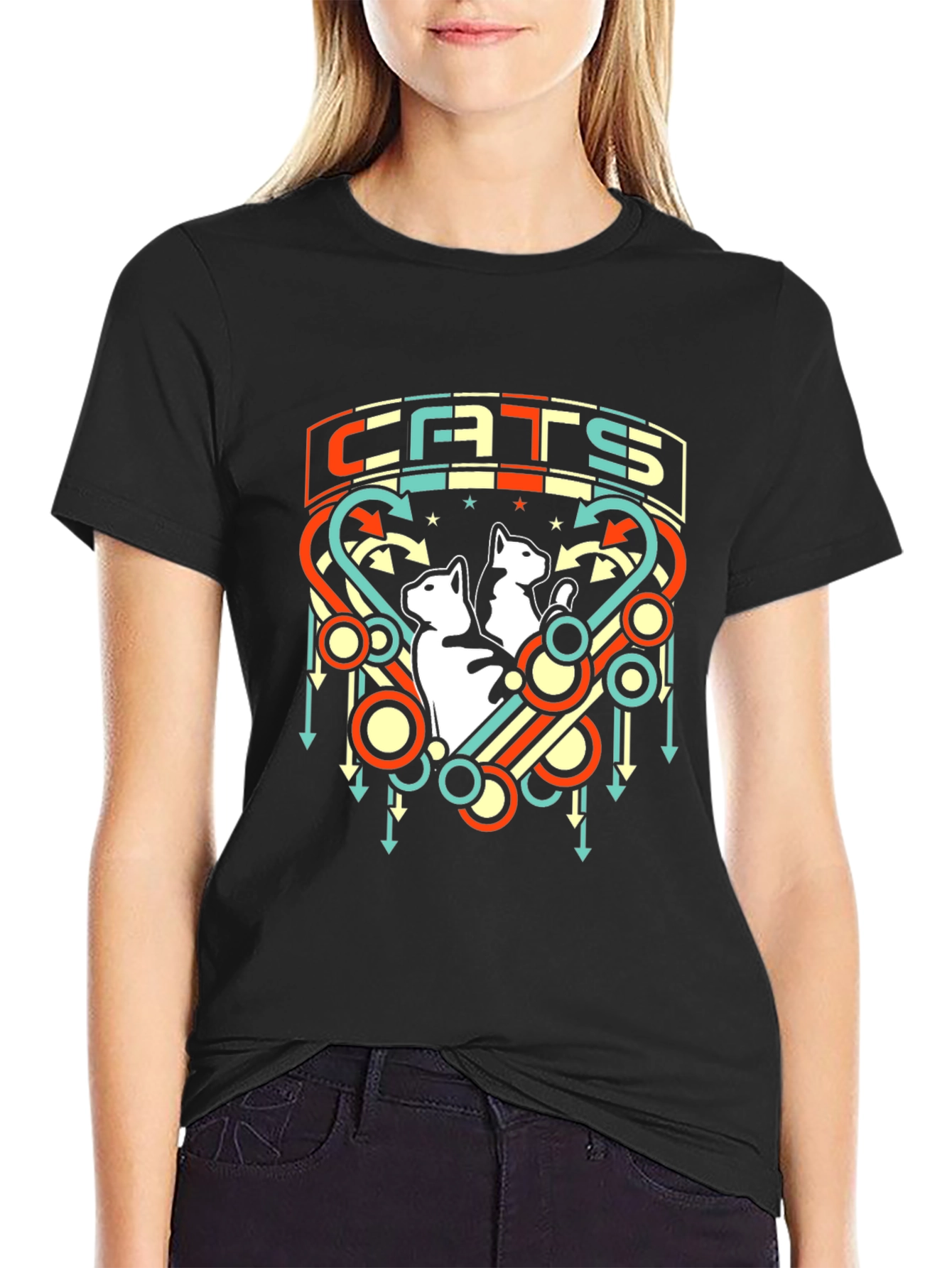 Retro Cats Graphic T-Shirt - Unique Vintage Design