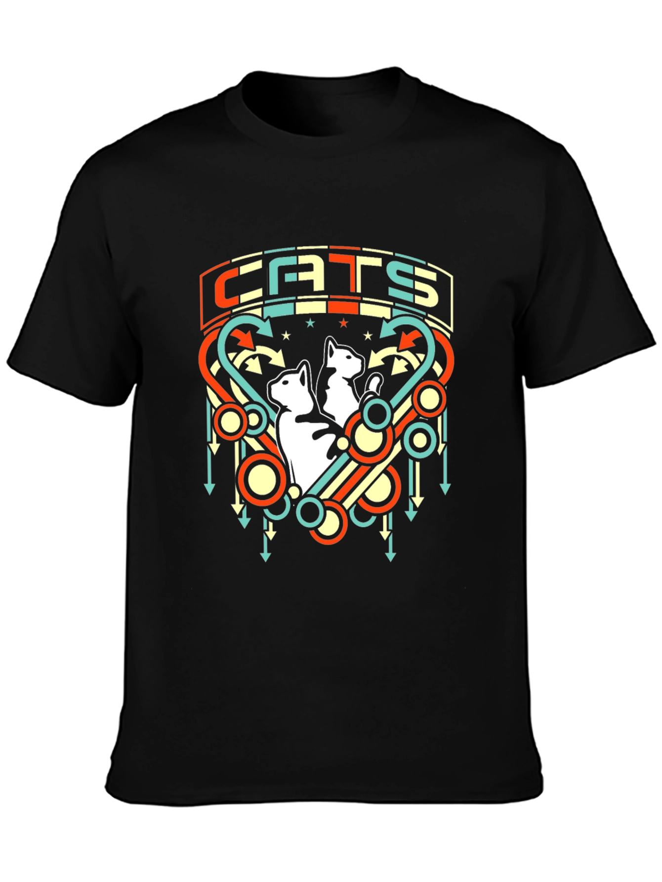 Retro Cats Graphic T-Shirt - Unique Vintage Design