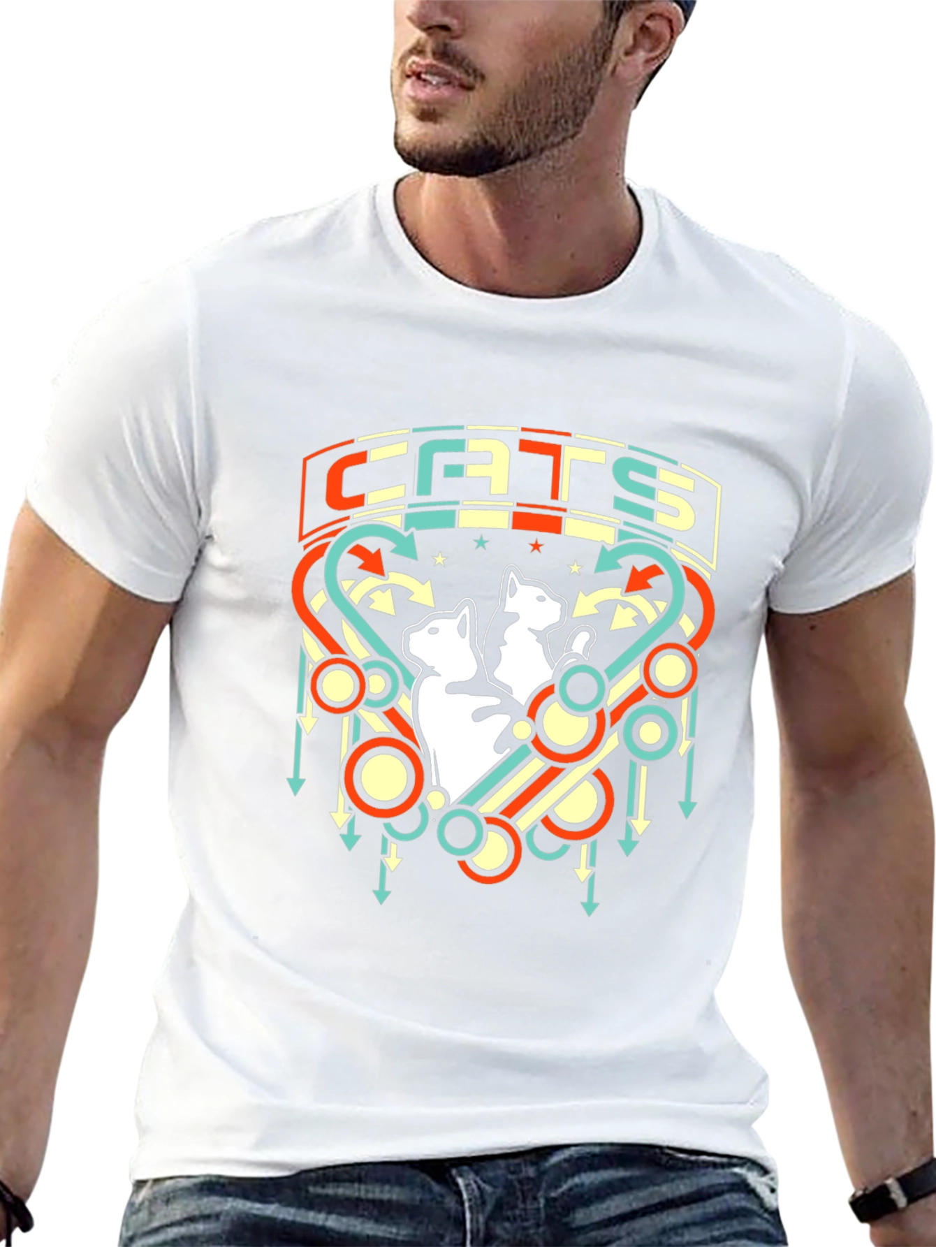 Retro Cats Graphic T-Shirt - Unique Vintage Design