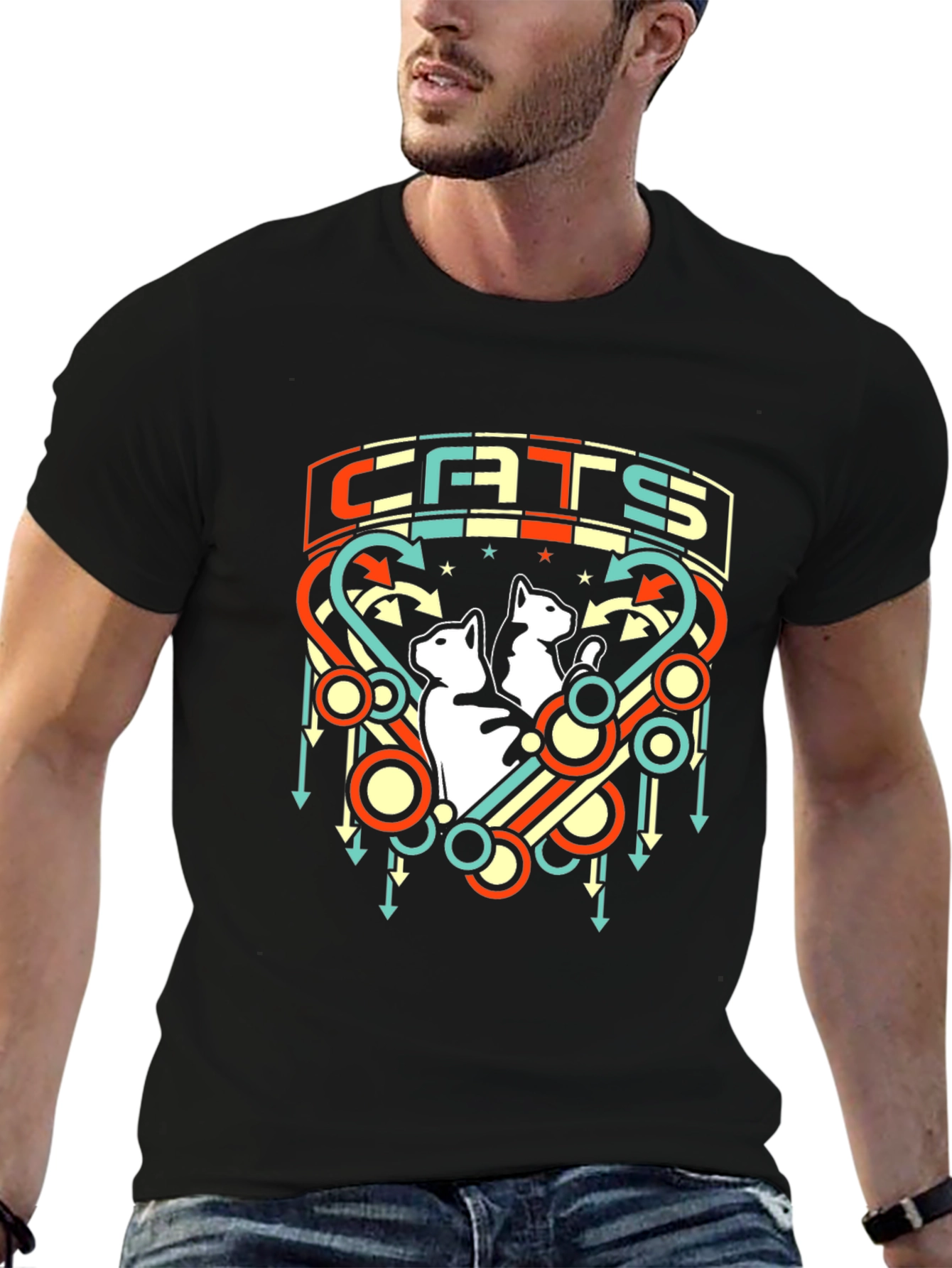 Retro Cats Graphic T-Shirt - Unique Vintage Design