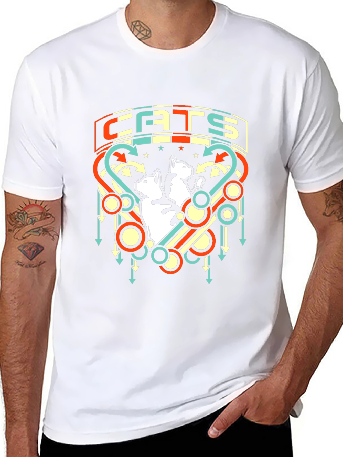 Retro Cats Graphic T-Shirt - Unique Vintage Design