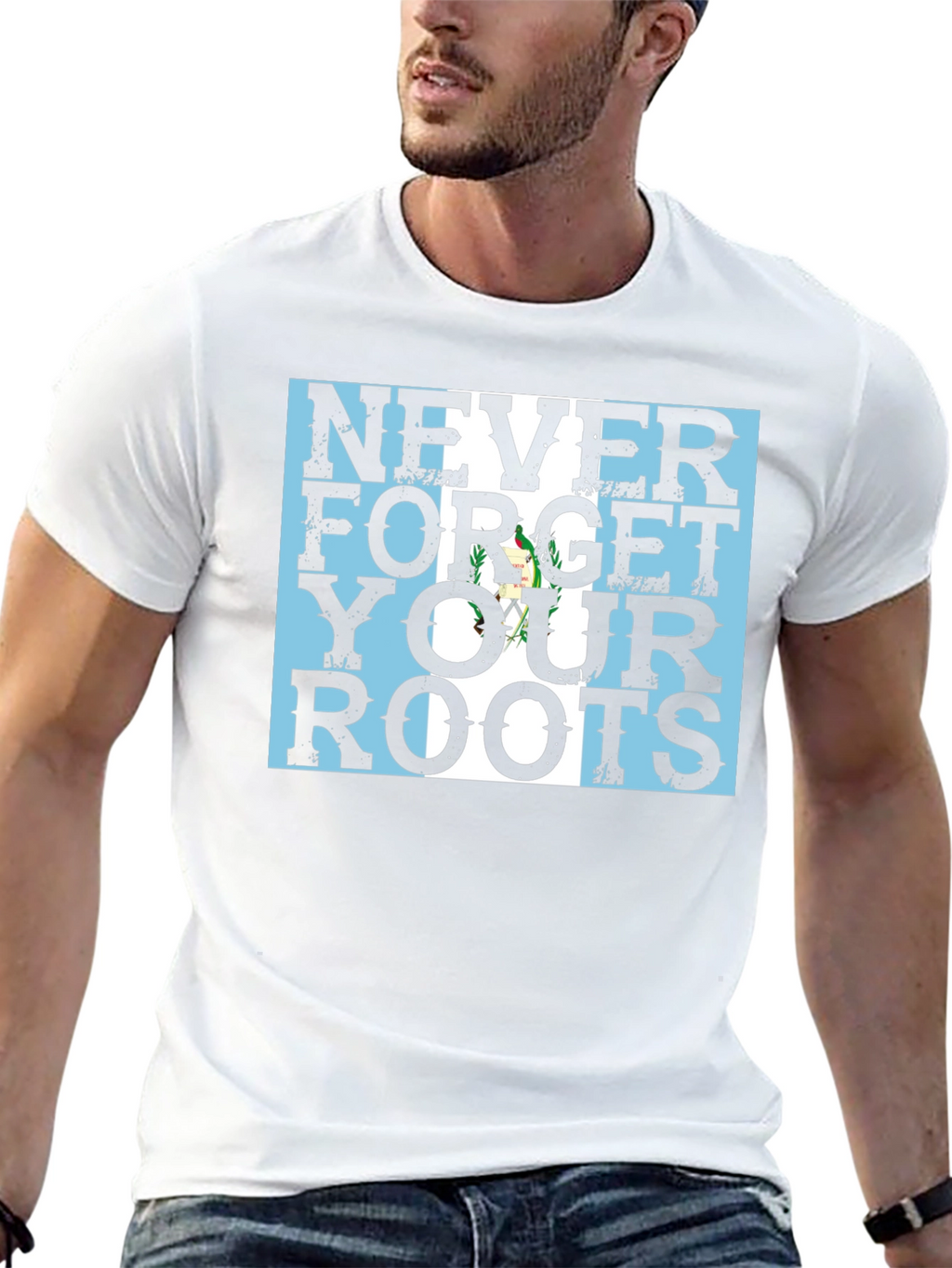 Never Forget Your Roots Guatemala Flag Black T-Shirt