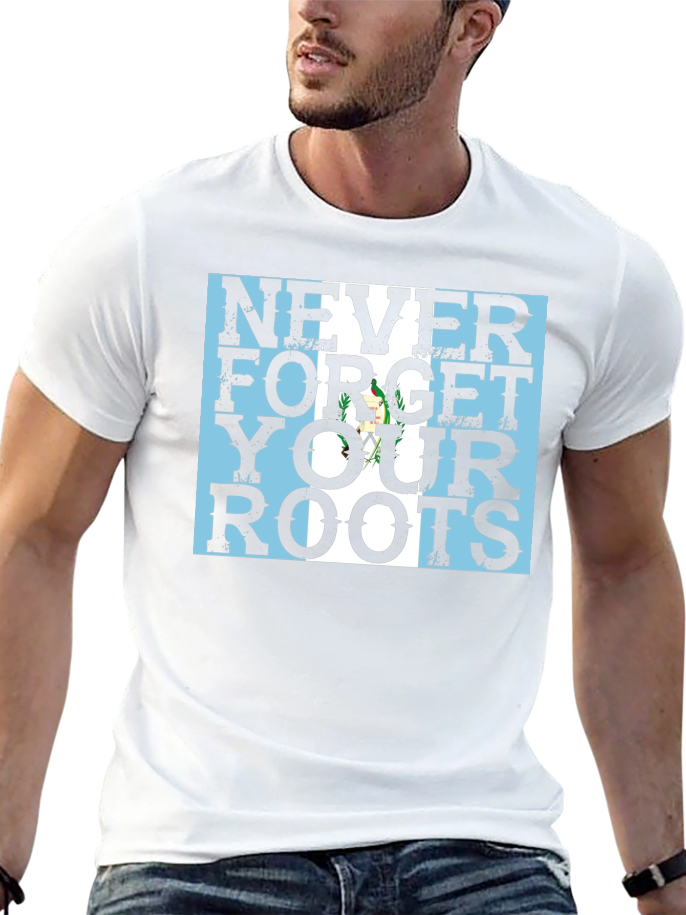 Never Forget Your Roots Guatemala Flag Black T-Shirt
