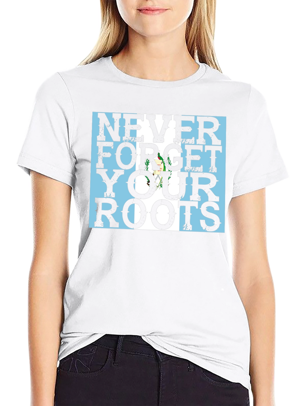 Never Forget Your Roots Guatemala Flag Black T-Shirt