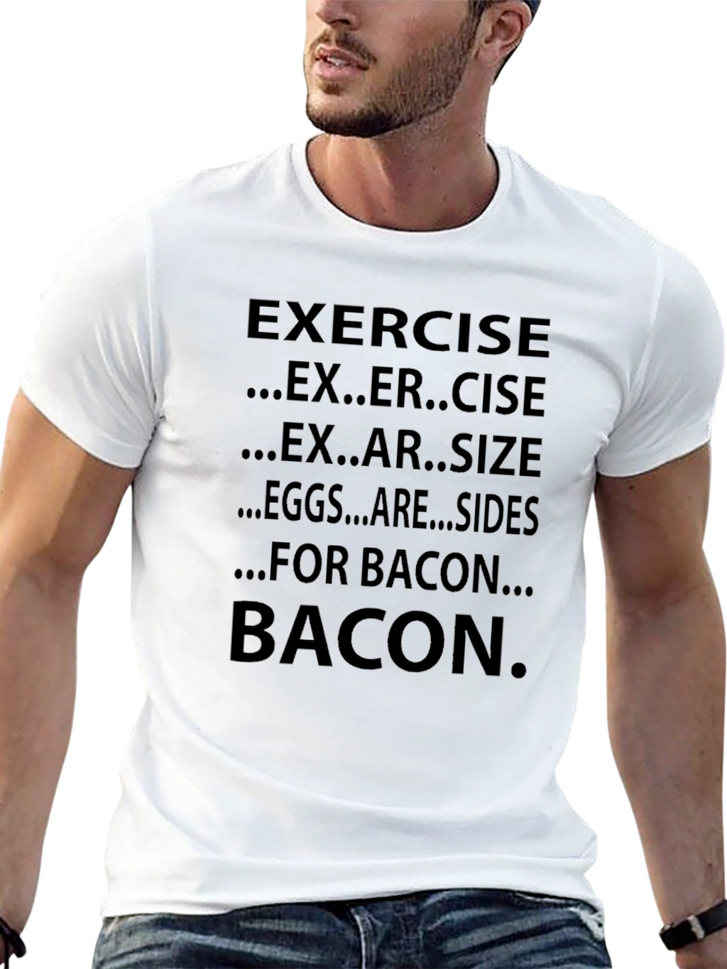 Bacon Exercise Funny Graphic T-Shirt