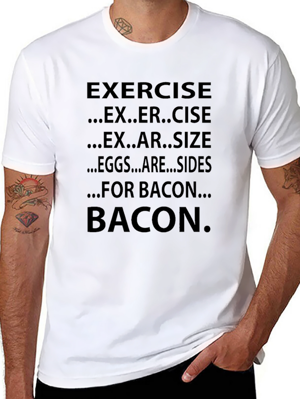 Bacon Exercise Funny Graphic T-Shirt