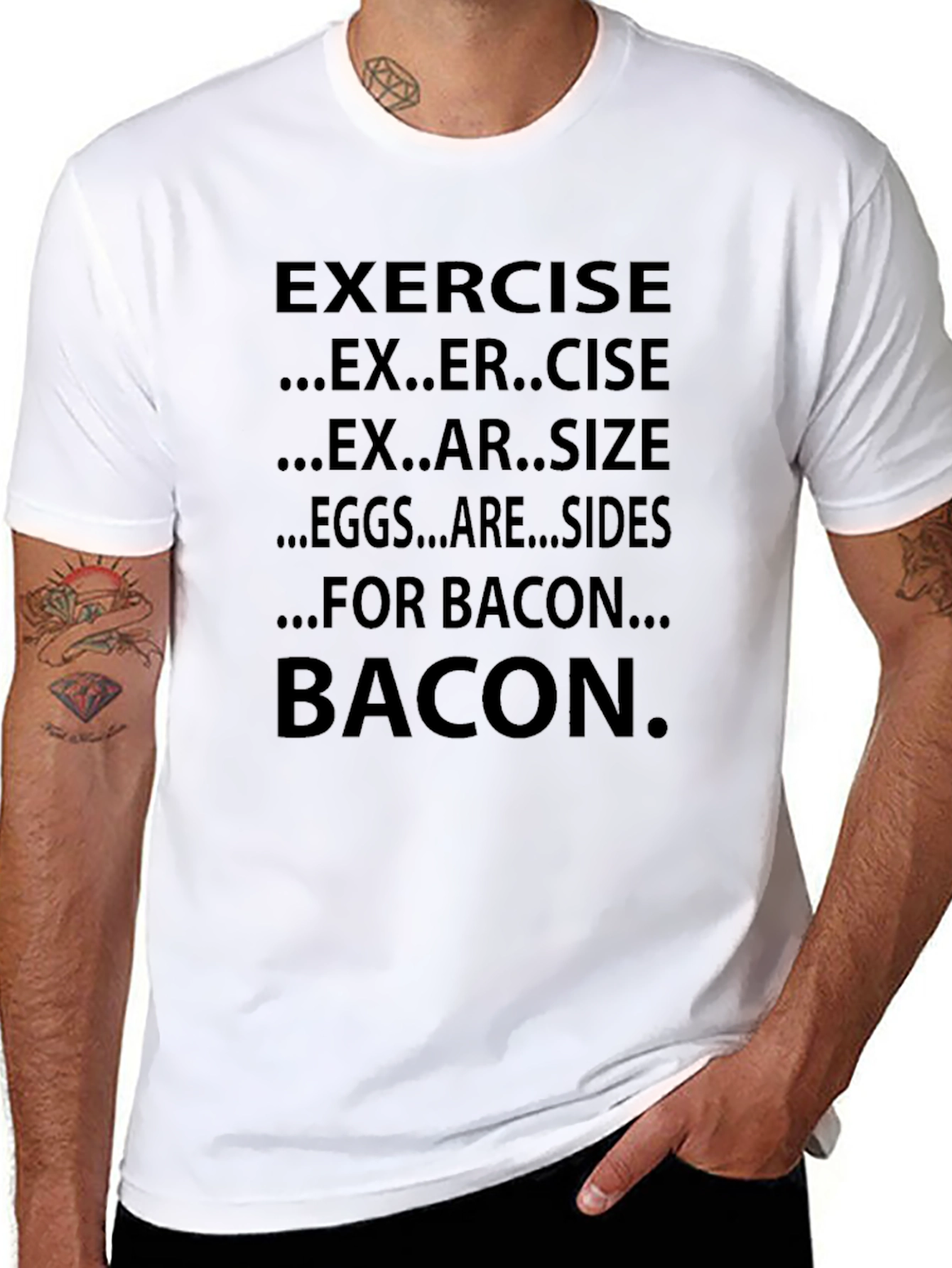 Bacon Exercise Funny Graphic T-Shirt