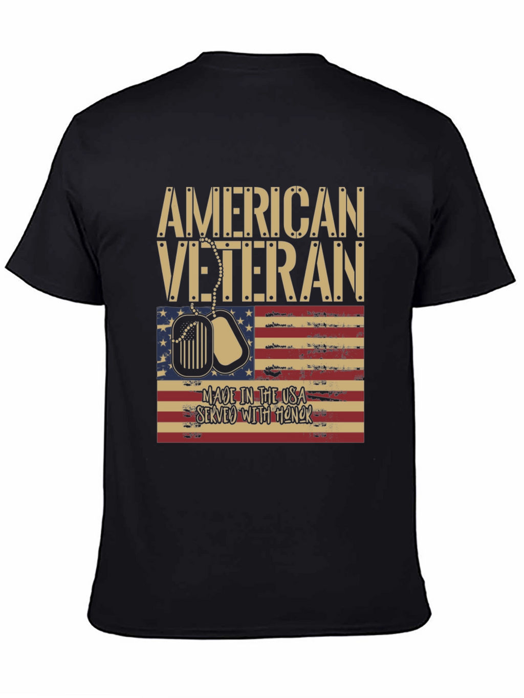 American Veteran T-Shirt - USA Flag Design