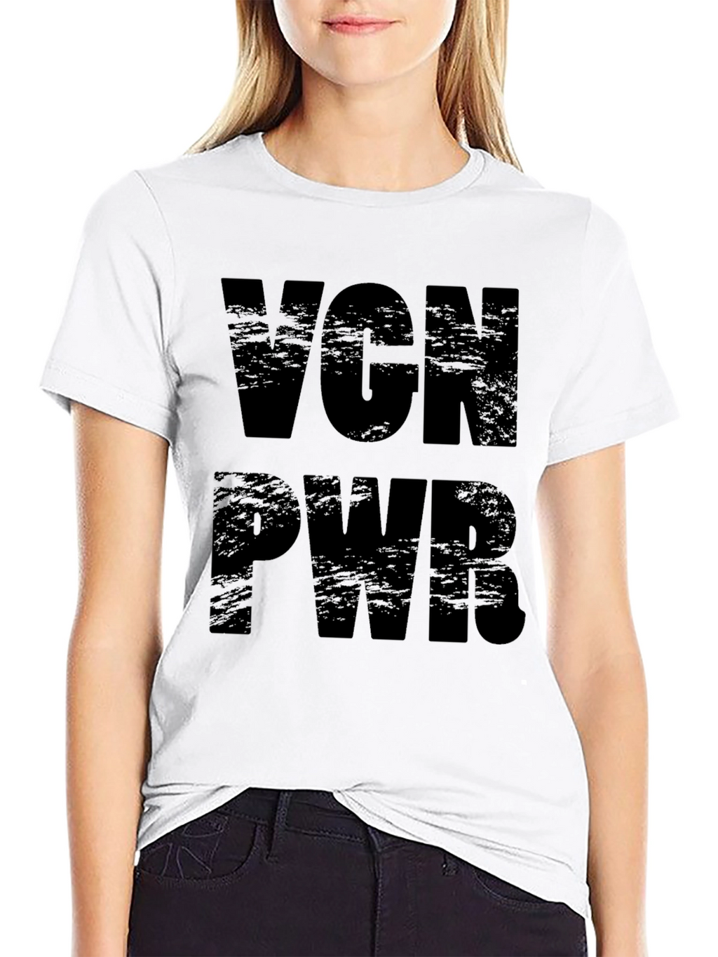 Vegan Power T-Shirt - Black VGN PWR Tee