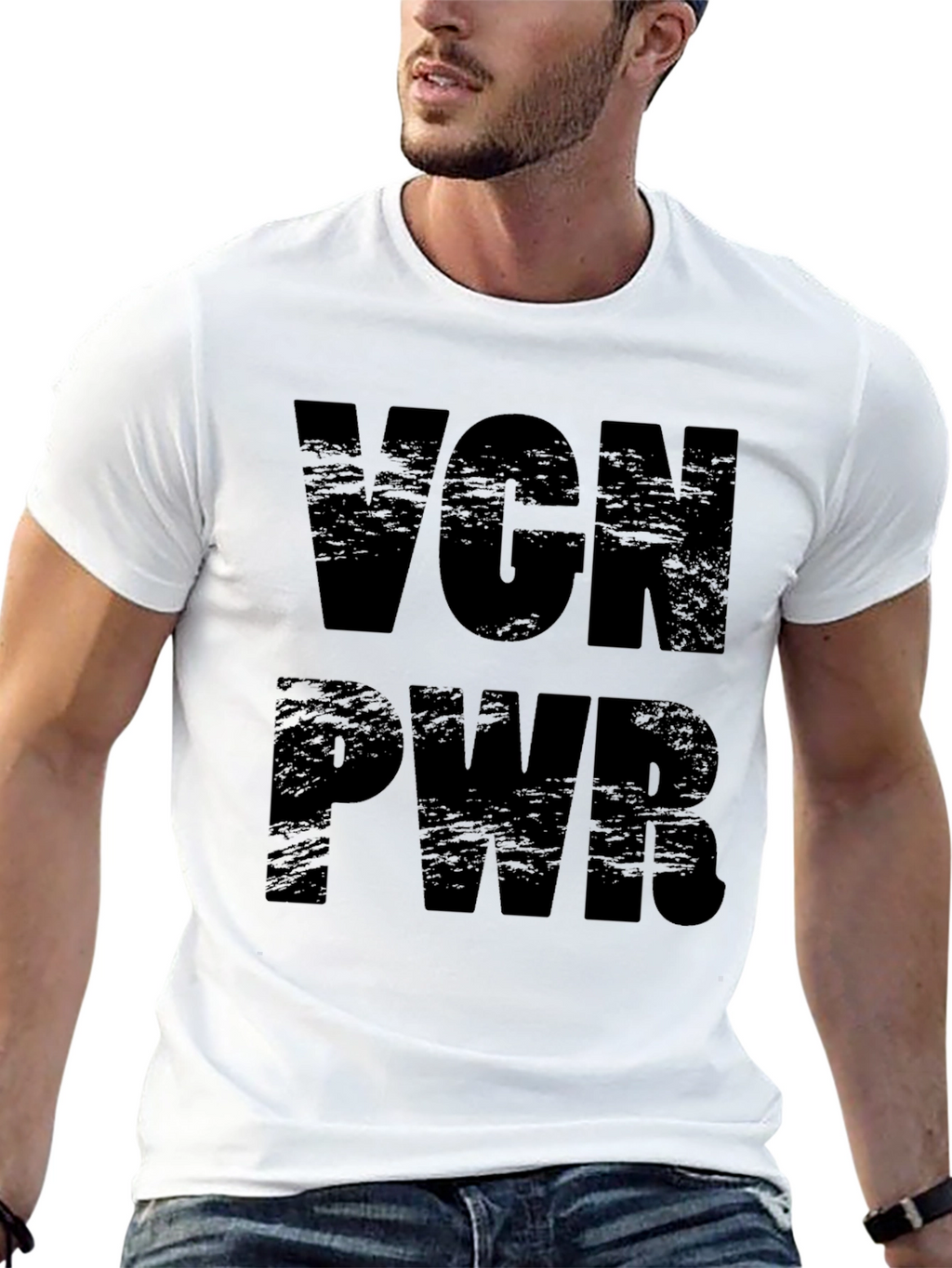 Vegan Power T-Shirt - Black VGN PWR Tee