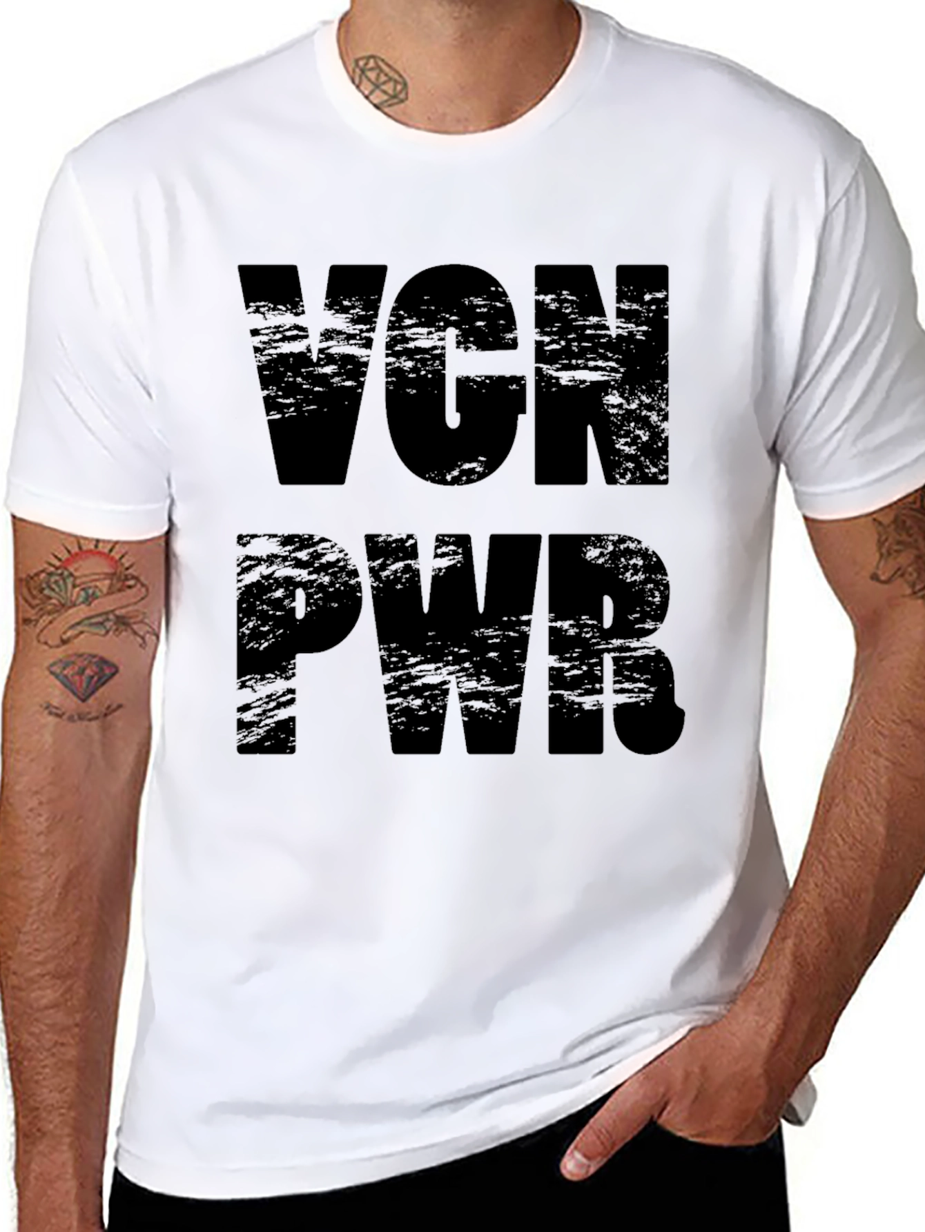 Vegan Power T-Shirt - Black VGN PWR Tee