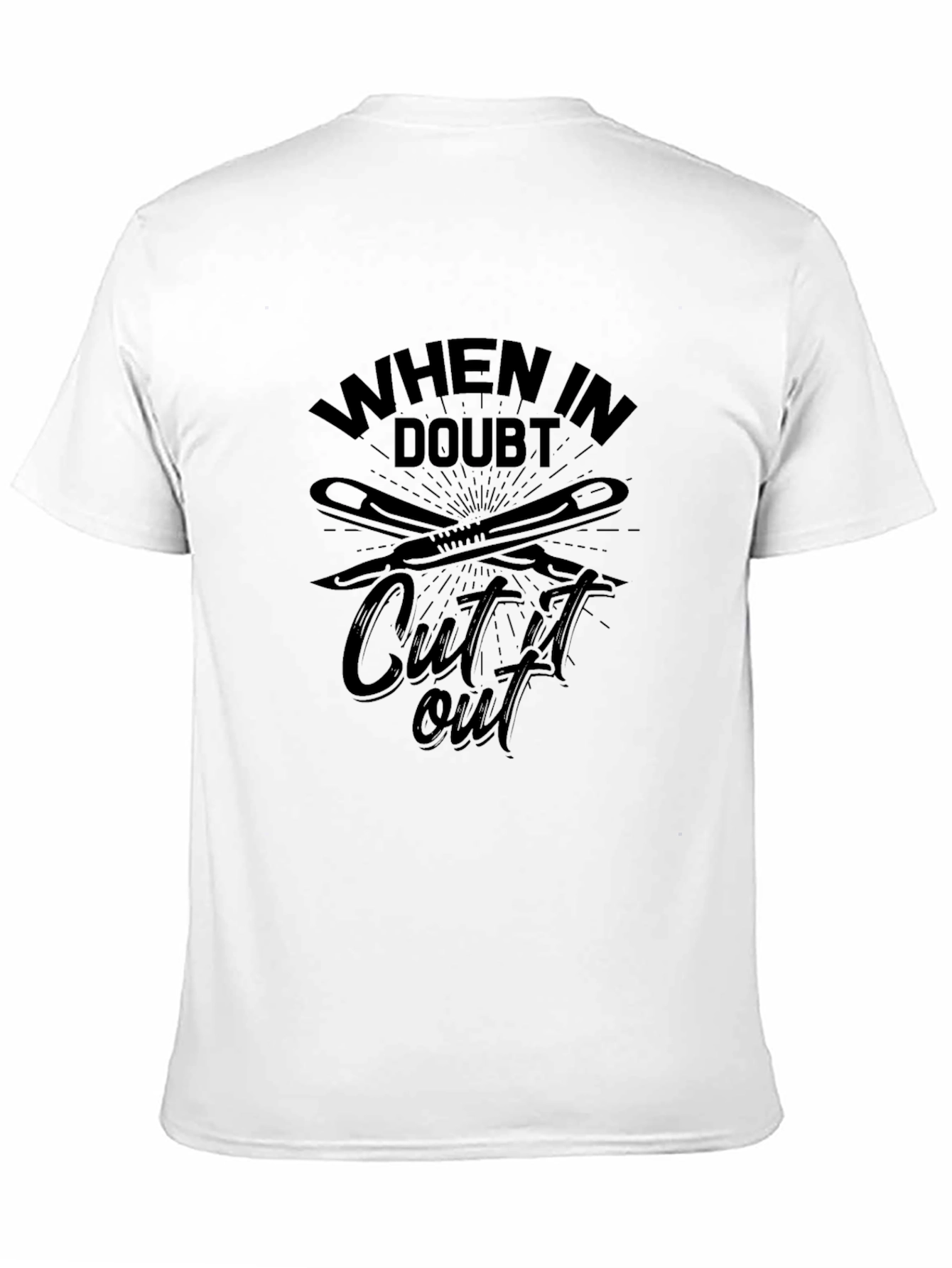 When In Doubt Cut It Out Mens Black T-Shirt