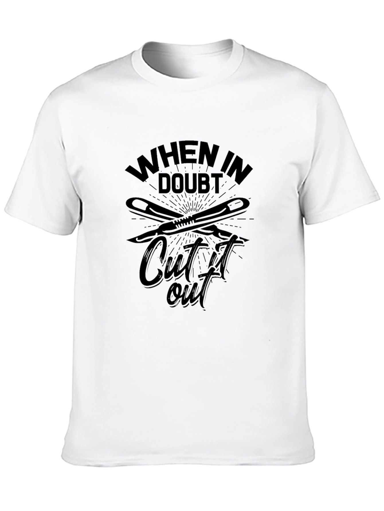 When In Doubt Cut It Out Mens Black T-Shirt
