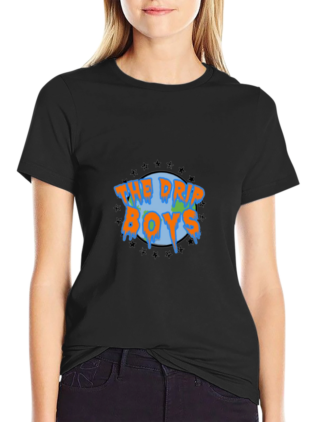 The Drip Boys Graphic Tee - Black Cotton T-Shirt